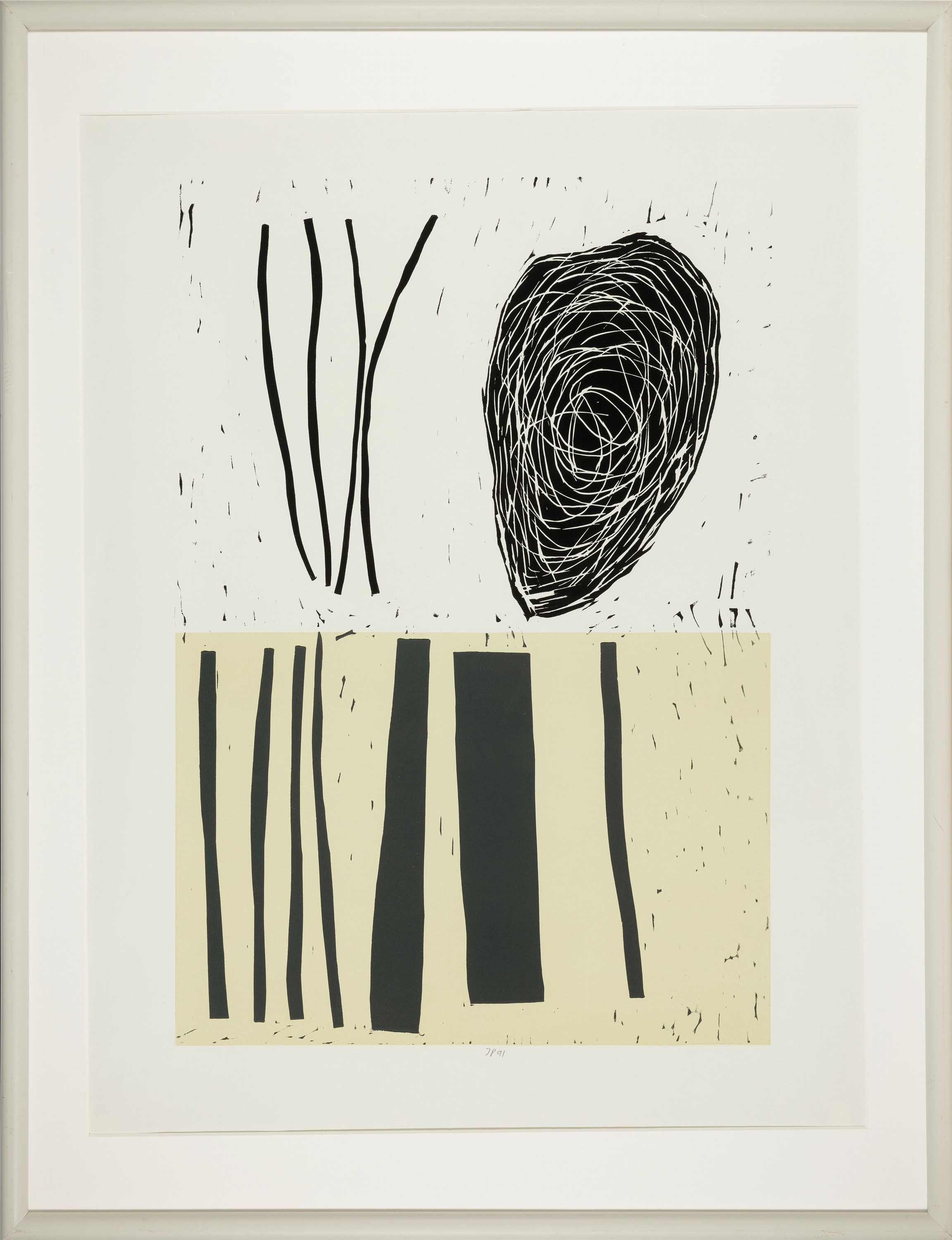 Detail k: Jürgen Partenheimer, geb. 1947 München, Farblithographie, monogr. und dat. 91, ca. 60x42cm, PP, u.Gl., R. ca. 86x67cm