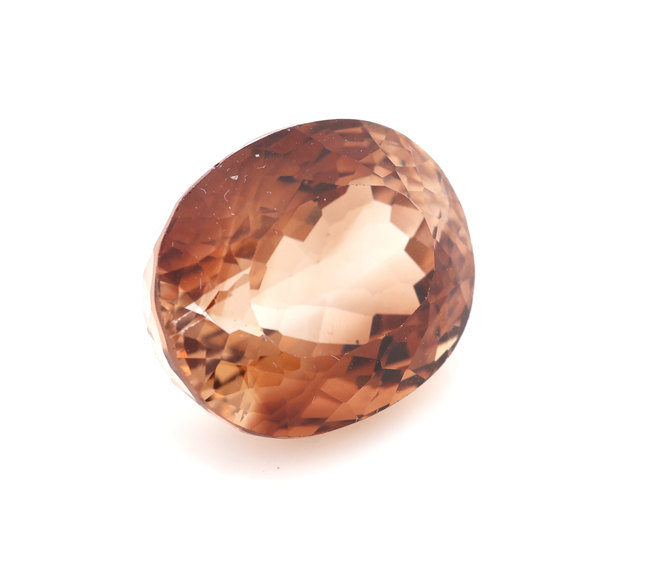 Detail a: Loser Imperialtopas, ca. 27.82 ct, ovalfacett.