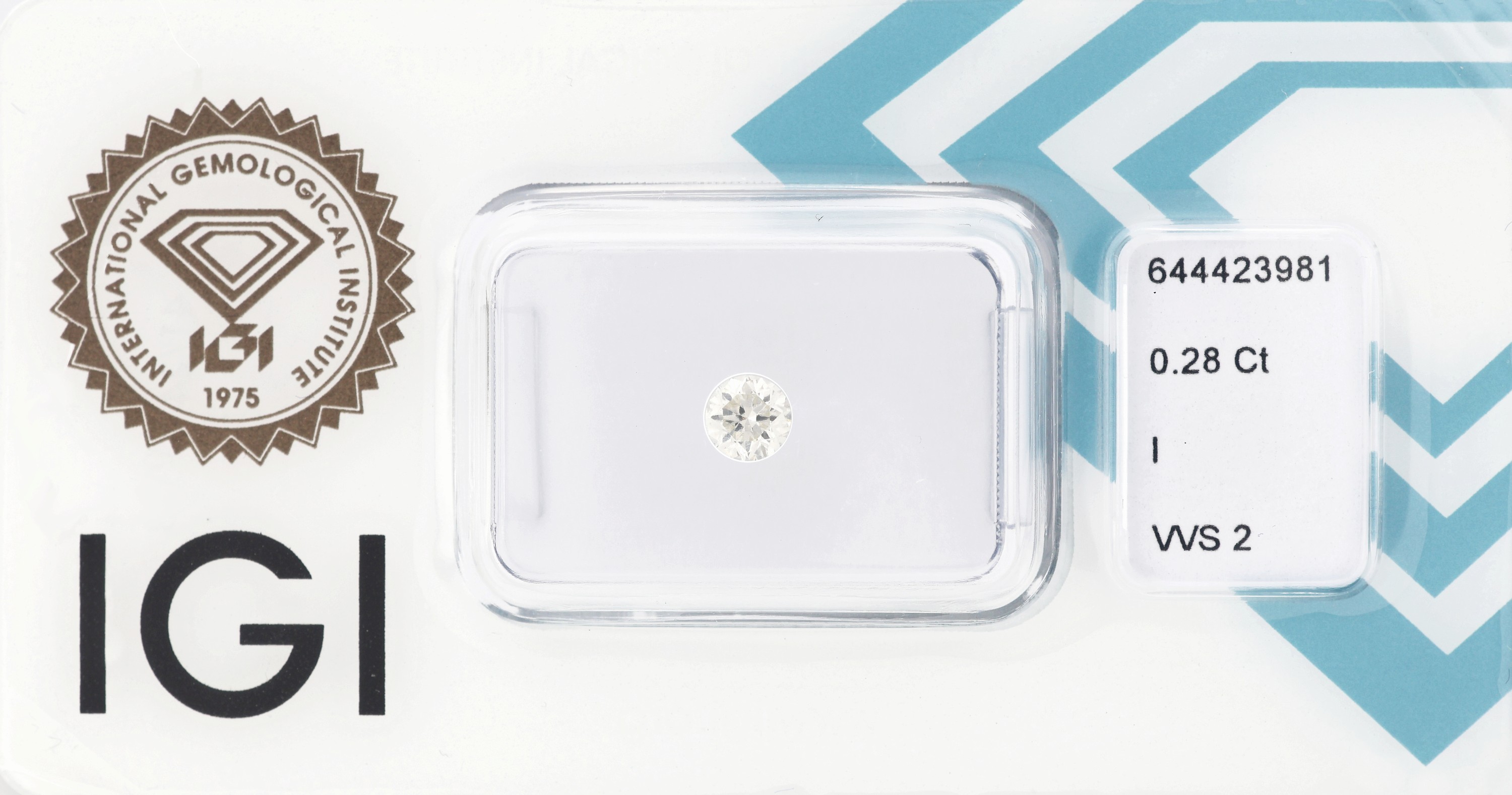 Loser Brillant, 0.28 ct l.get.Weiß(I)/vvs2,eingeschweißt, IGI-Expertise