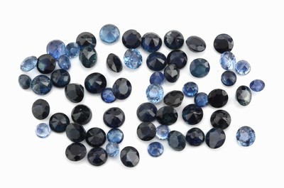 Image Lot lose Saphire, zus. ca. 16.46 ct, rund facett. in versch. Größen und ...