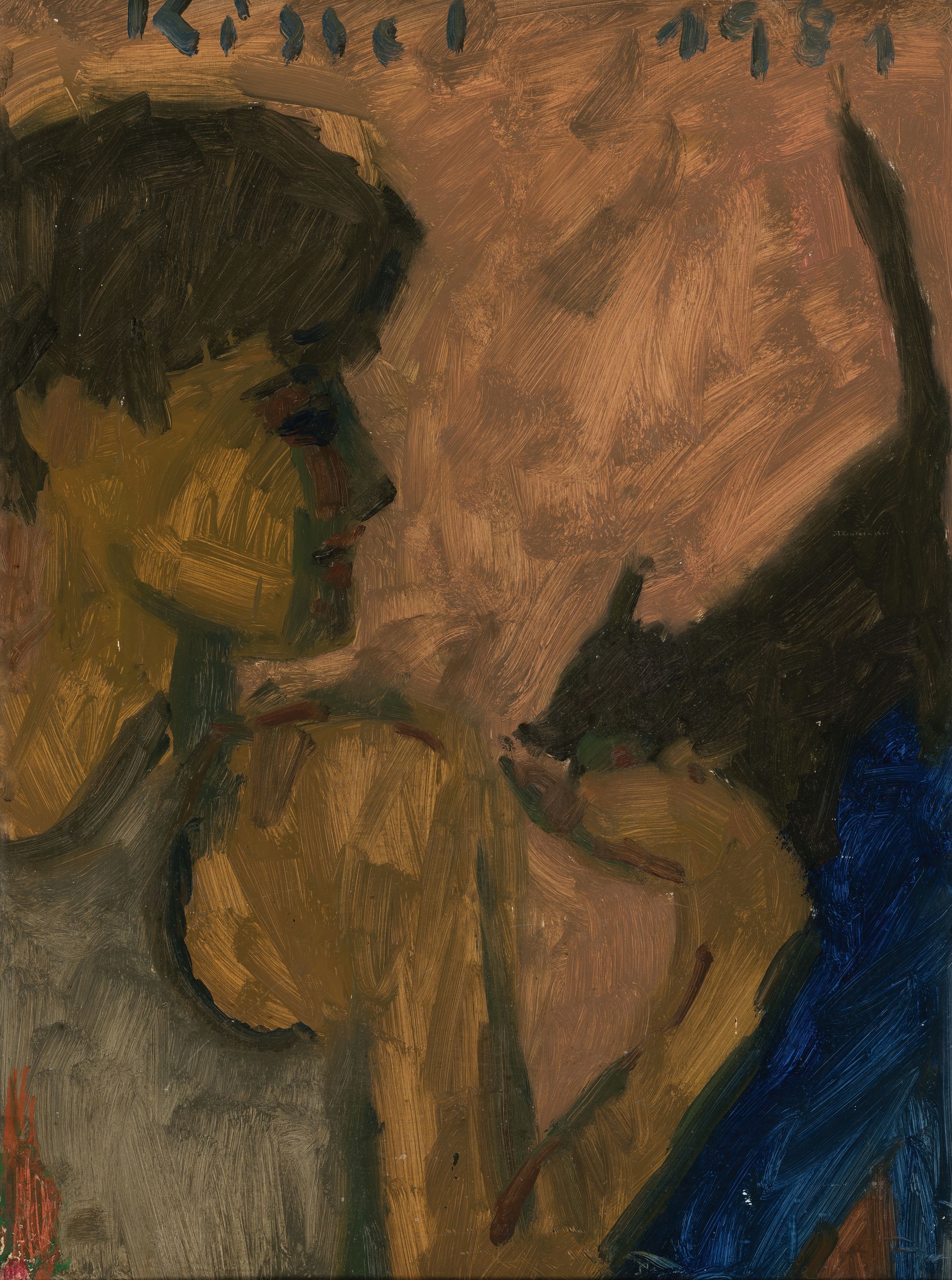 Gernot Kissel, 1939-2008 Worms, Rafael und Katz, Öl/Malkarton, oben signiert und dat. 1981, ca. 63x47cm, R. ca. 72x56cm