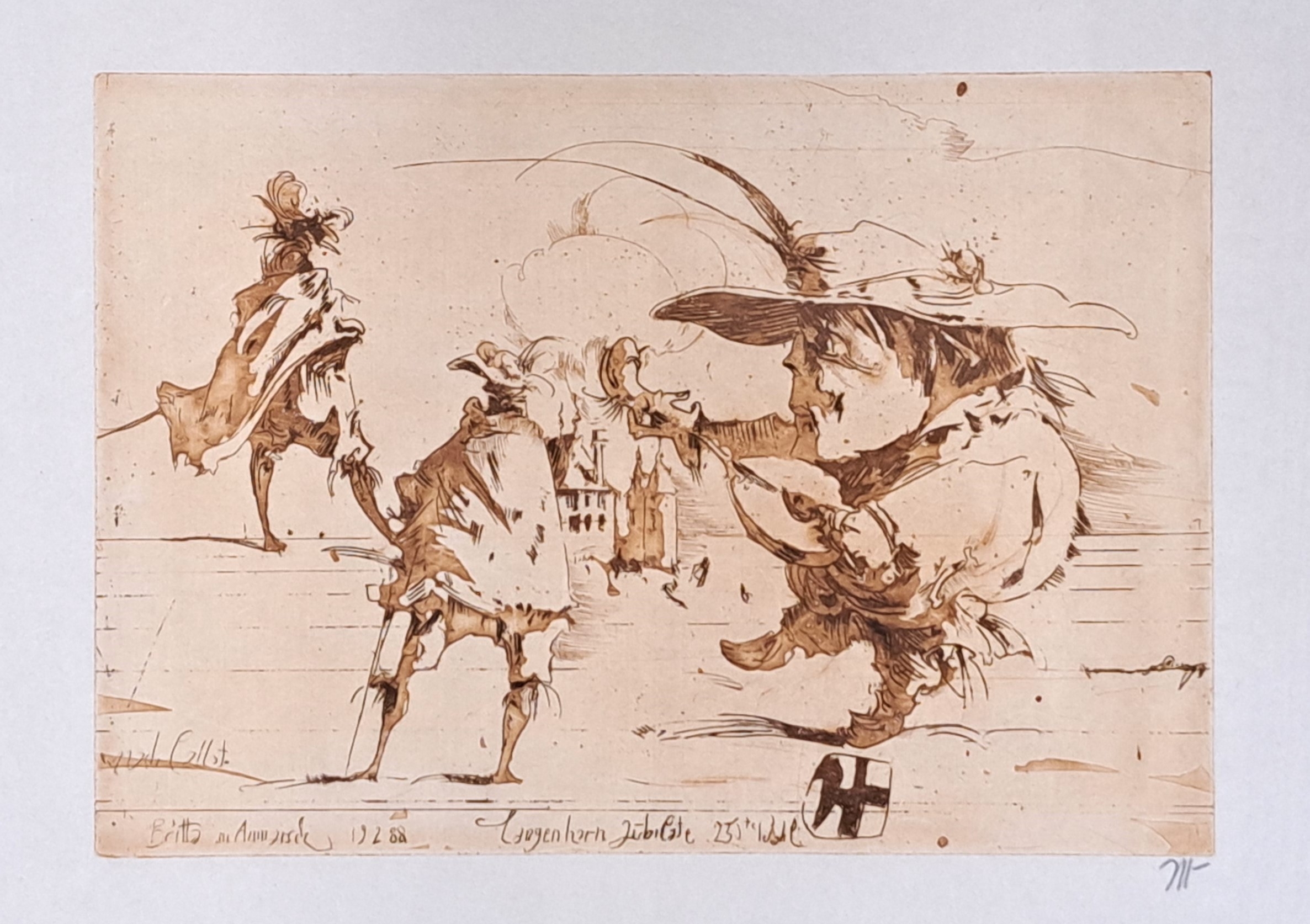 Image 26866543 - Horst Janssen, 1929-1995, Britta im Anmarsch, Farblithographie von 1988, re. u. monogr., ...