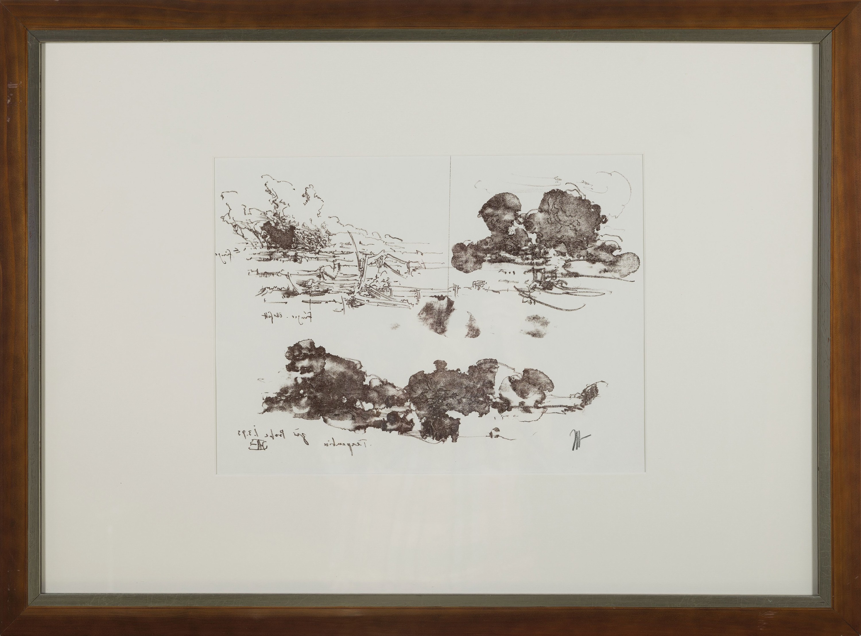 Detail k: Horst Janssen, 1929-1995, Landschaft, Lithographie von 1993, monogr., verso Stempel Ed. griffelkunst und Nachlaßstempel, ca. 28x38cm, PP, u.Gl., R. ...