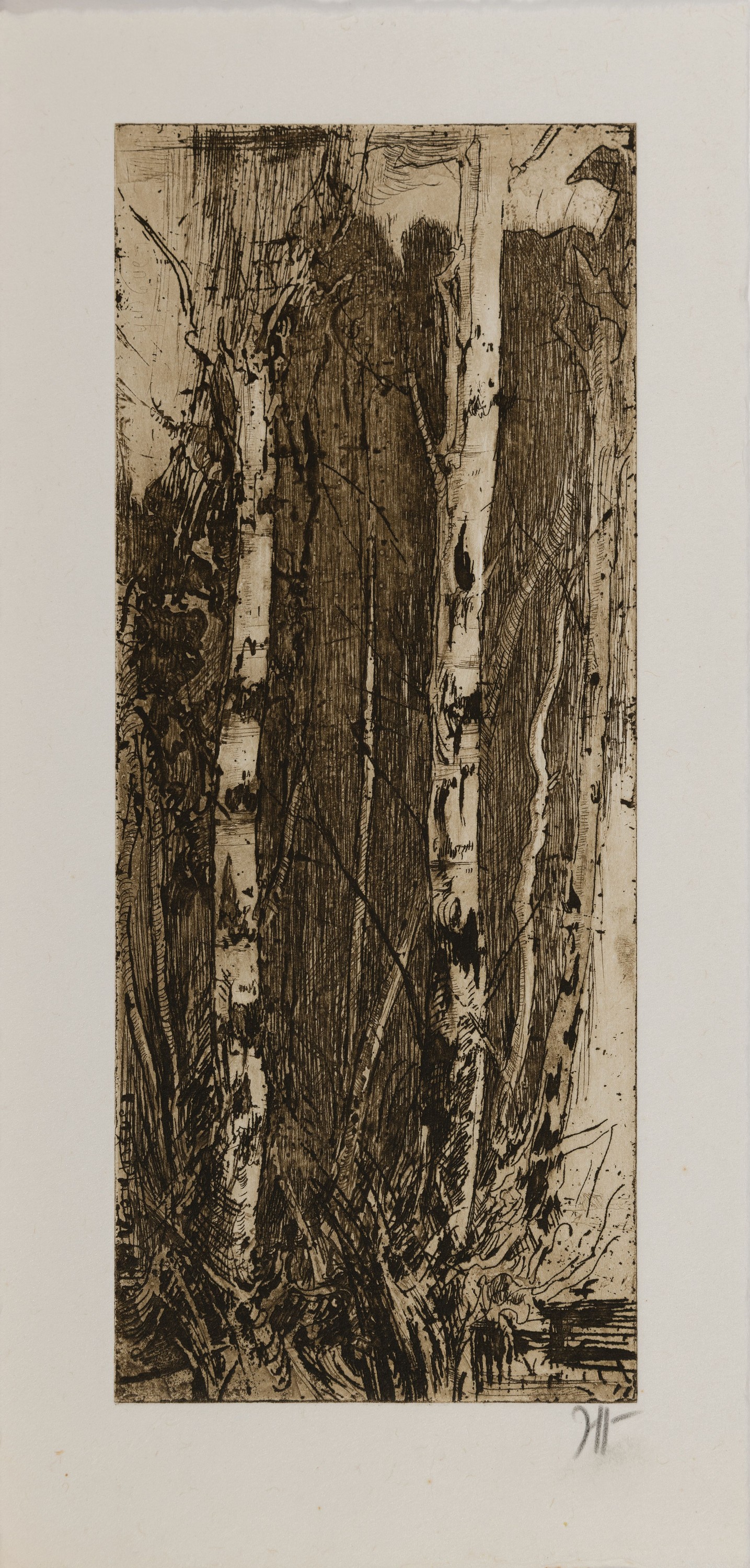 Detail n: Horst Janssen, 1929-1995, 5 Grafiken: Dürerweg, Aquatintaradierung von 1982, monogr., ca. 28x11.5cm, Denn es will Abend werden, Kaltnadelradierung, ...