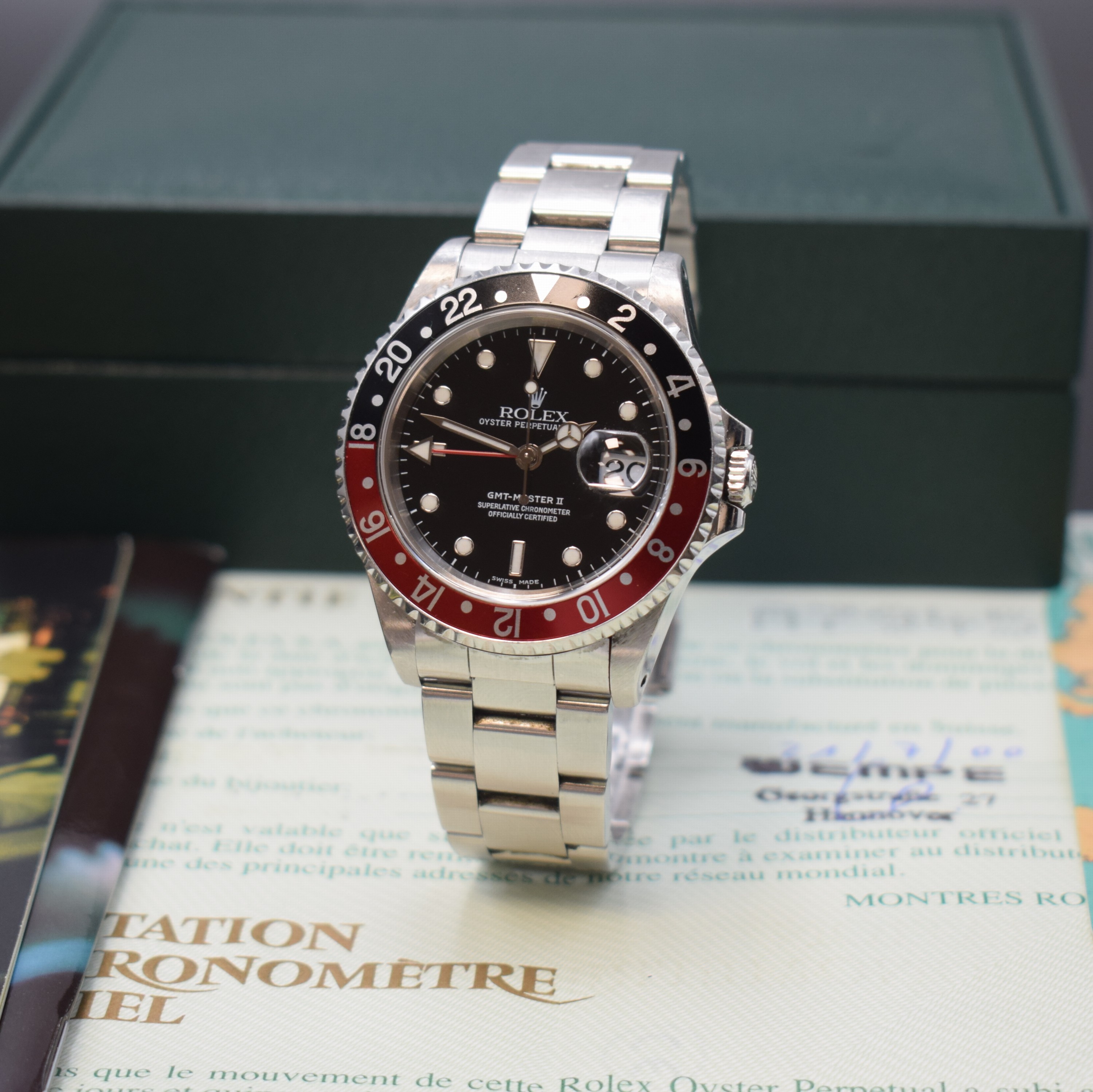 ROLEX Herrenarmbanduhr Oyster Perpetual Date GMT-Master II Referenz 16710, Automatik, A- Serie, LC 100, Chronometer der Superlative in Edelstahl ...