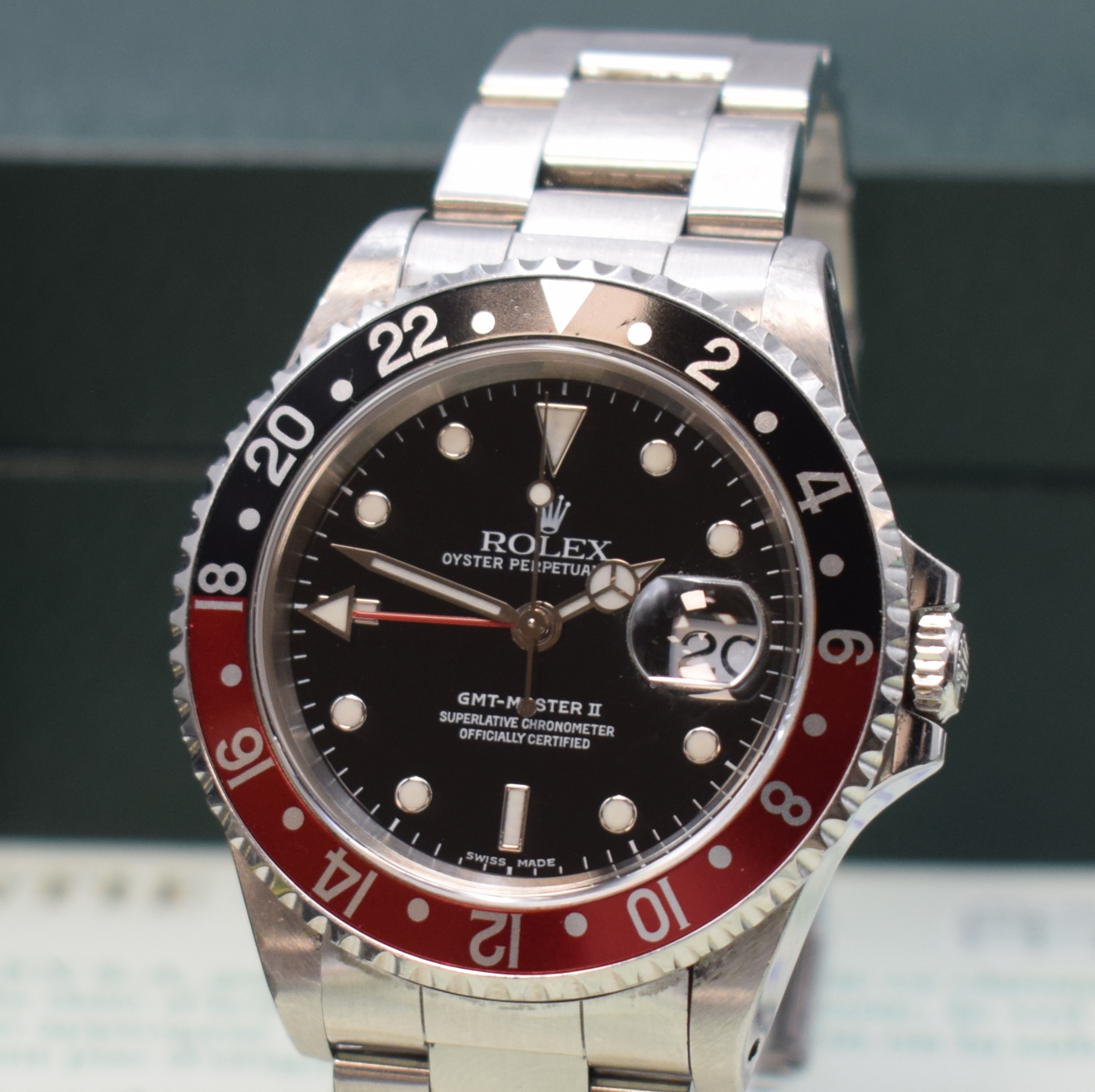 Detail a: ROLEX Herrenarmbanduhr Oyster Perpetual Date GMT-Master II Referenz 16710, Automatik, A- Serie, LC 100, Chronometer der Superlative in Edelstahl ...