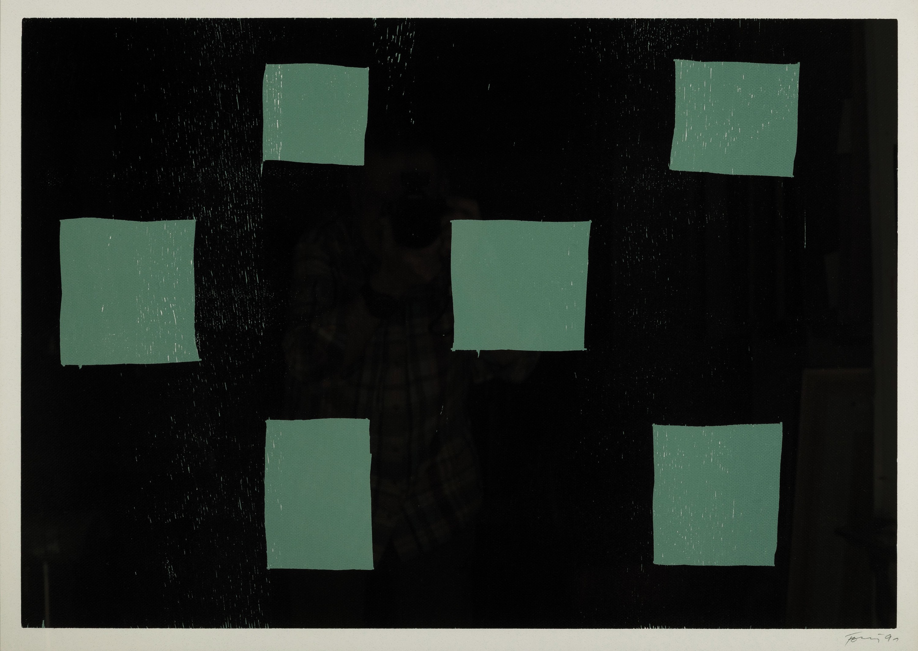 Günther Förg, 1952 Füssen-2013 Freiburg, 6 Rechtecke, Farbholzschnitt, rechts unten sign. und dat. 91, ca. 56x80cm, u.Gl., R. ca. 70x100cm