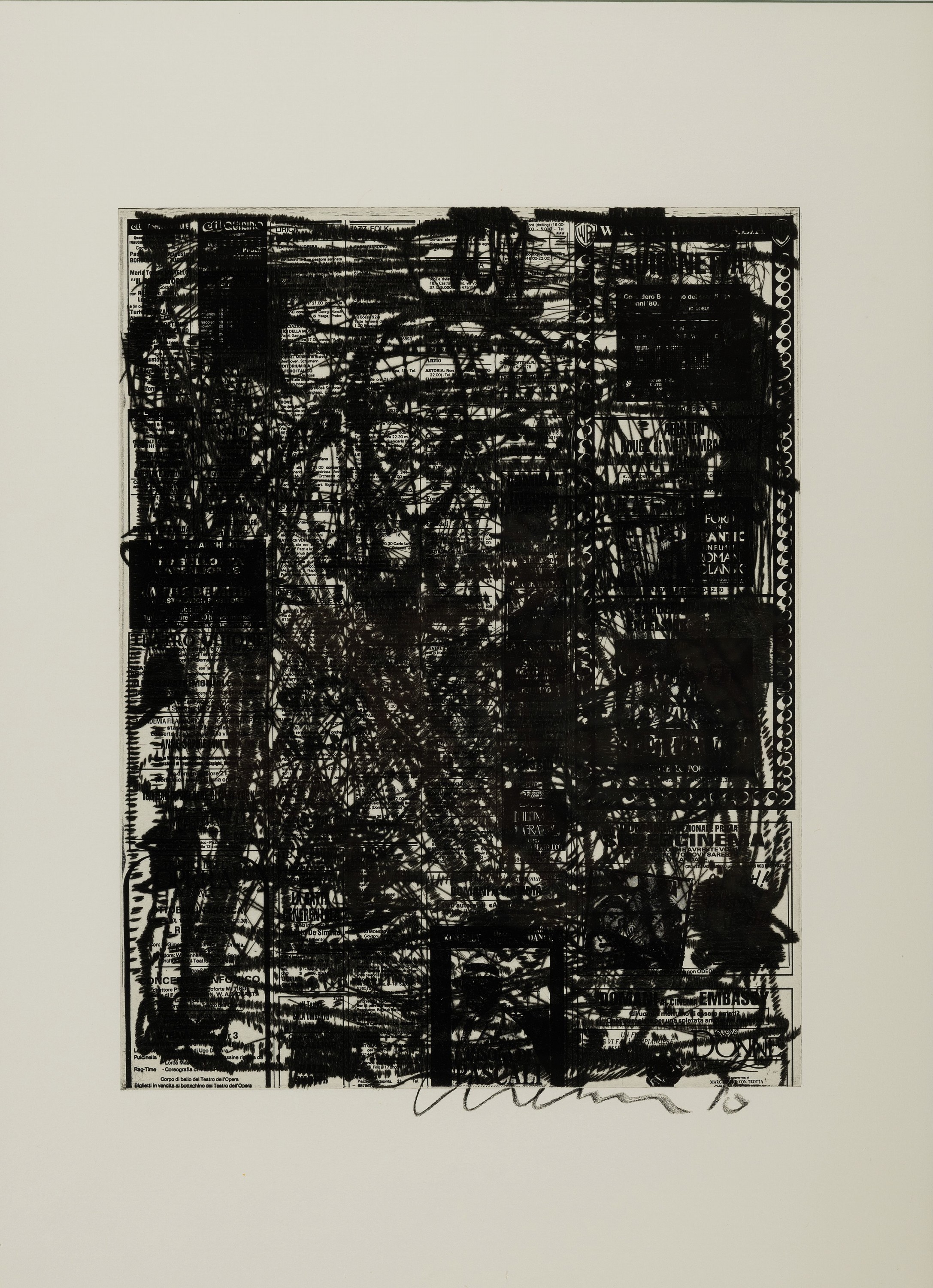 Olaf Metzel, geb. 1952 Berlin, Ohne Titel, Radierung von 1993, sign. und dat., ca. 48x37 cm, PP, u.Gl., R. ca. 84x64cm