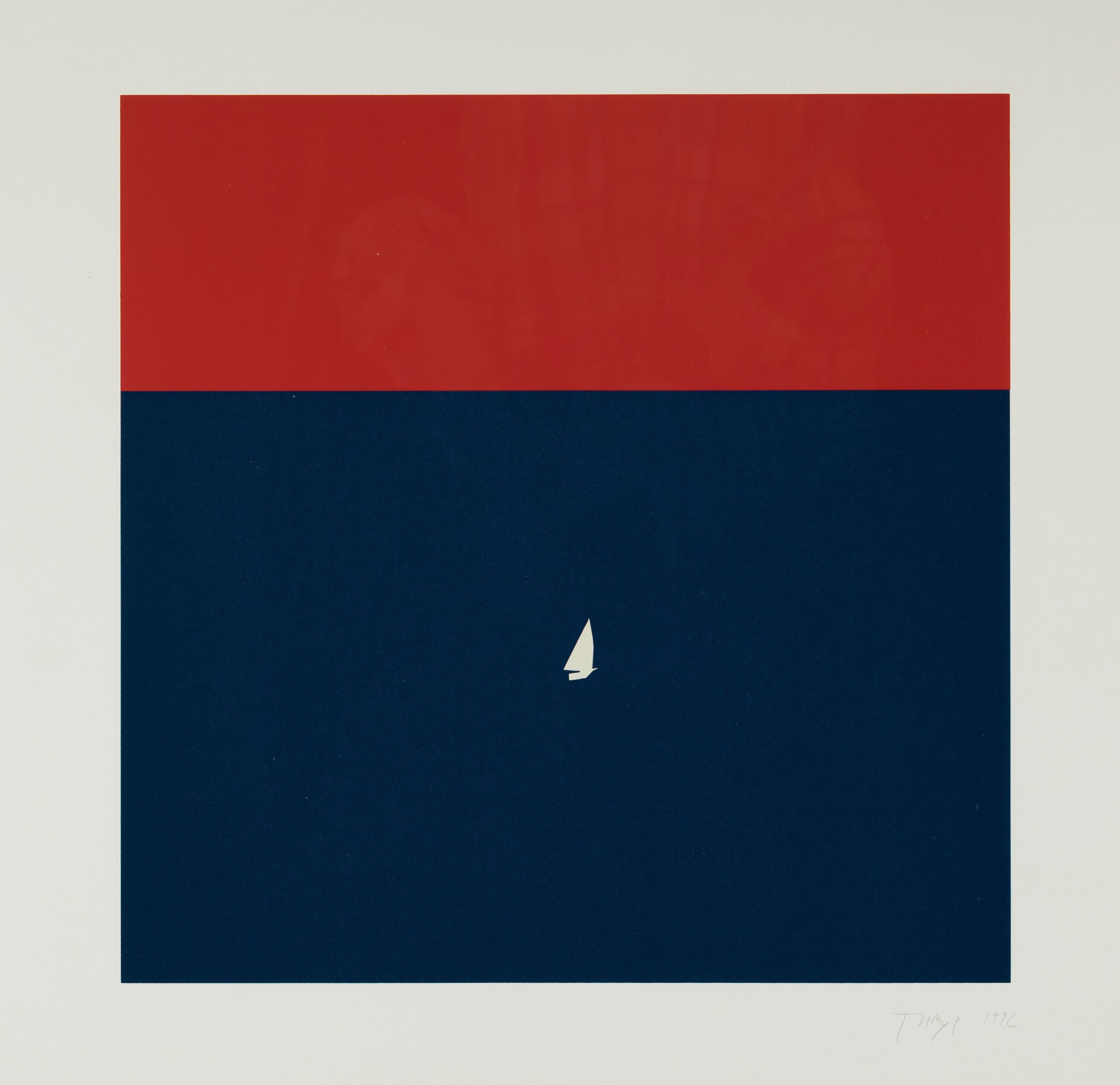 Timur Petrovich Novikov, 1958-2002 St. Petersburg, Sonnenaufang am Meer, Farbserigraphie, handsign., dat. 1992, ca. 40x40cm, u.Gl., R. ca. 60x60cm