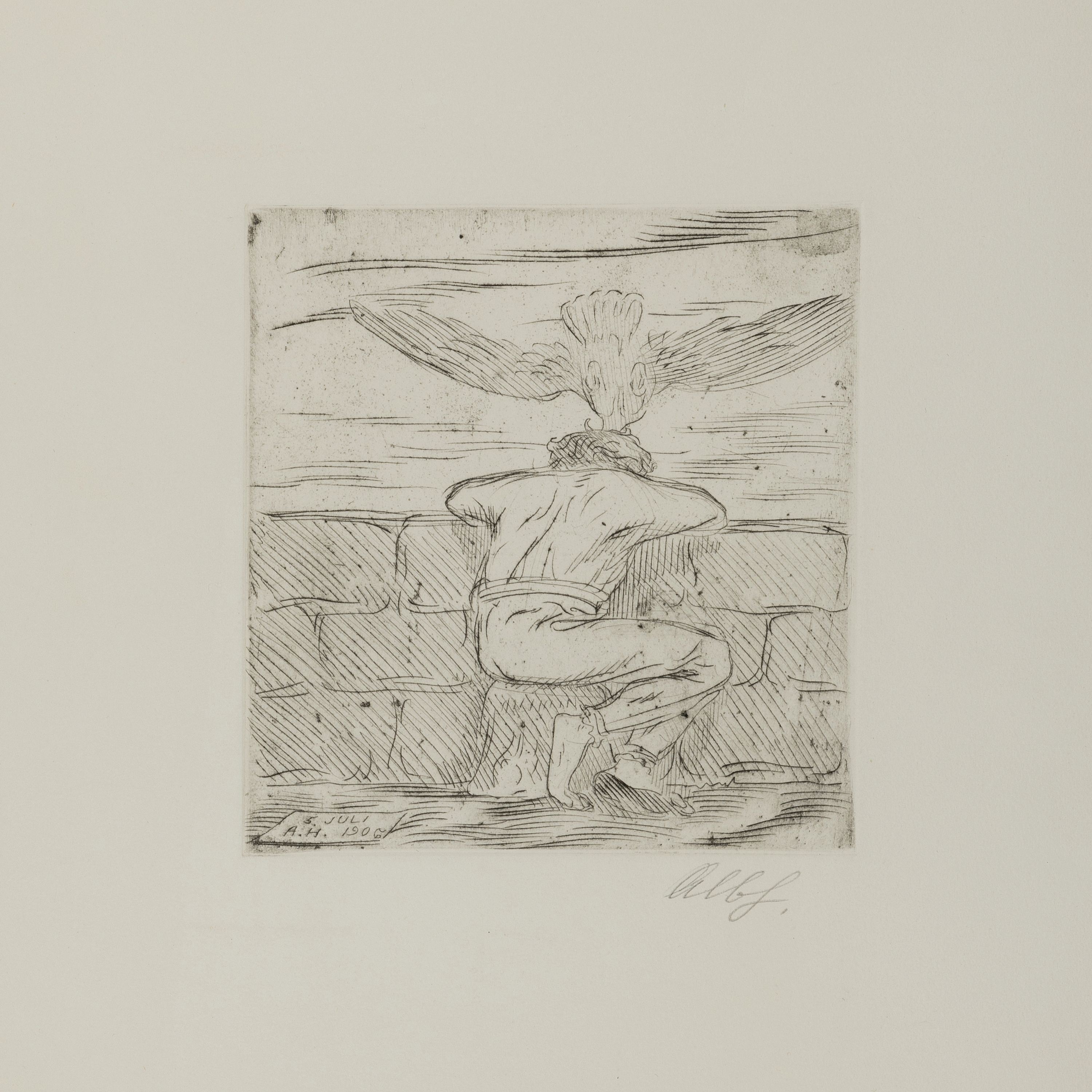 Albert Haueisen, 1872 Stuttgart-1954 Kandel,2 Arbeiten: Blick auf den Jockgrimer Dörleberg, aquarellierte Federzeichnung, rechts unten sign., ca. ...