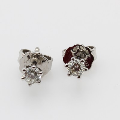 Image 26866806 - Paar Ohrstecker mit Brillanten, WG 585/000, 2 Brill. zus. ca. 0.30 ct Weiß/si