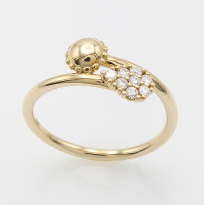 Image 26866861 - Ring mit Brillanten, GG 585/000, tropfen- förm. Oberteil bes. m. Brill. zus. ca. ...