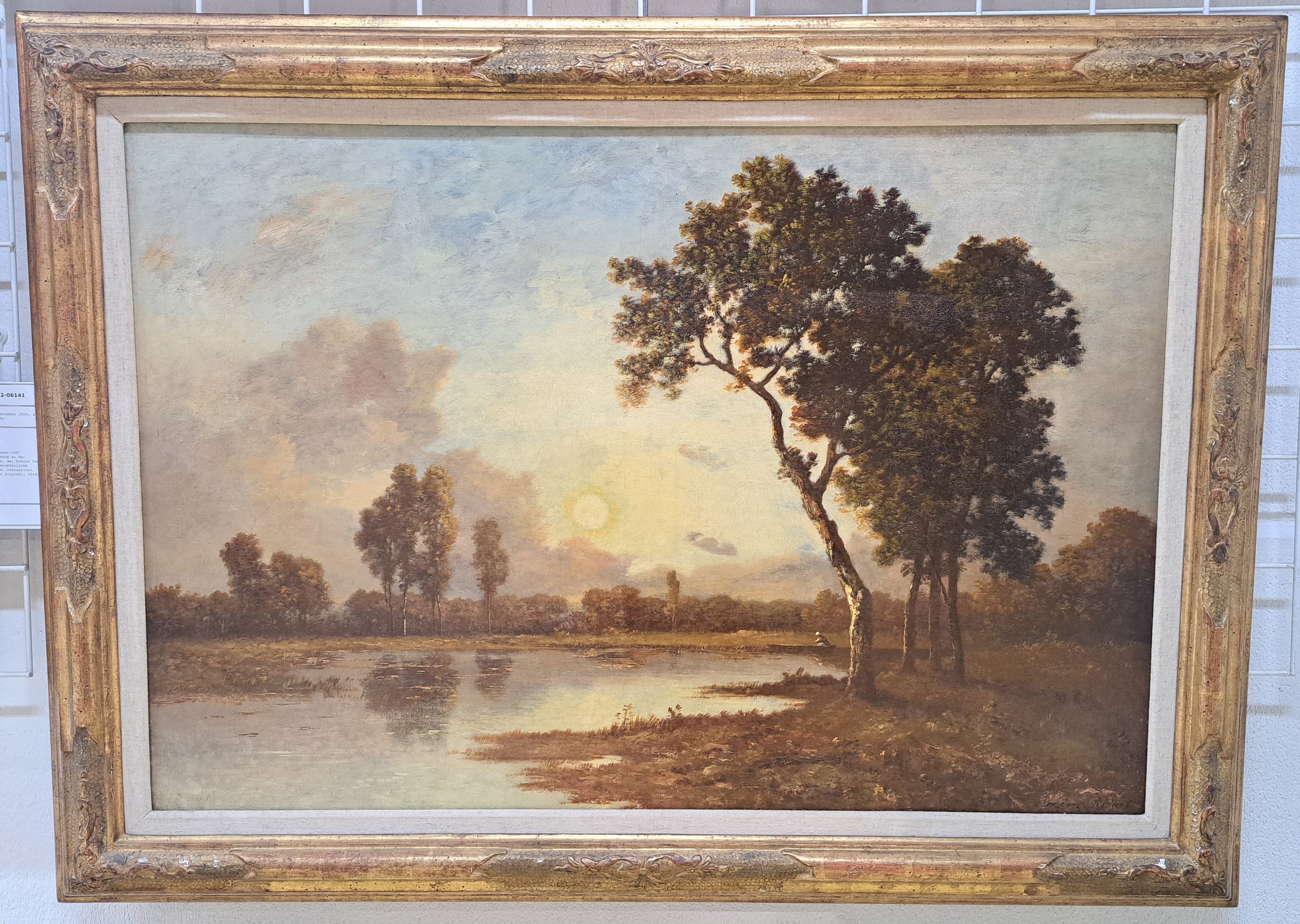 Detail a: Leon Richet, 1847 Solesmes-1907 Fontainebleau , Ausbildung an der Akademie de Valencienne, der Schule von Barbizon zugehörig, atmosphärische ...