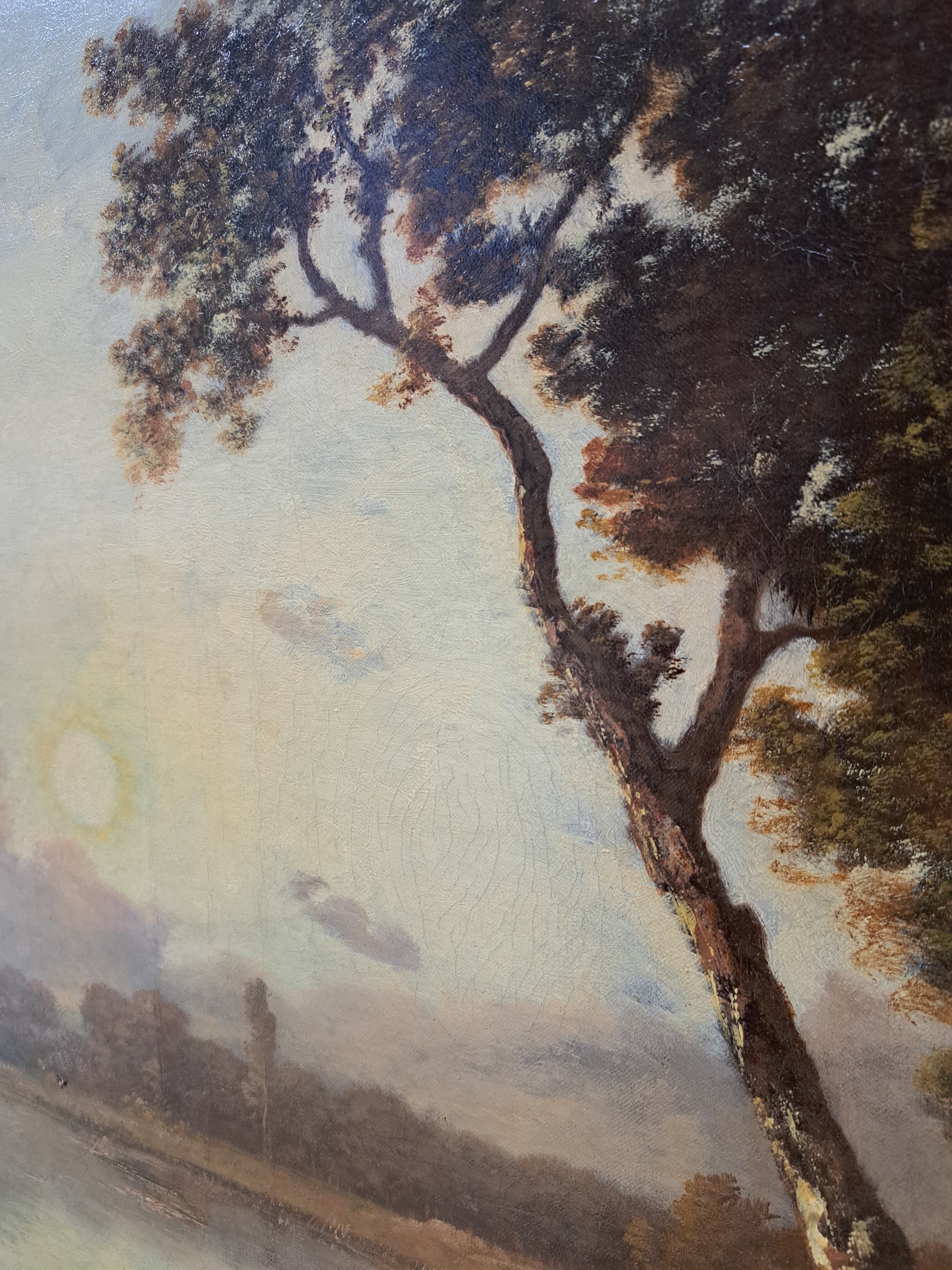 Detail c: Leon Richet, 1847 Solesmes-1907 Fontainebleau , Ausbildung an der Akademie de Valencienne, der Schule von Barbizon zugehörig, atmosphärische ...