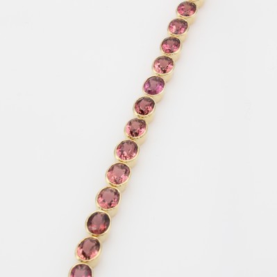 Image 26867134 - Armband mit Turmalinen, GG 585/000, ovale, rosa Turmaline in glatter Fassung zus. ca. 25 ...