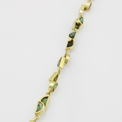 Image 26867136 - Armband mit Turmalinen, GG 585/000, grüne Turmaline in versch. Schliffarten zus. ...