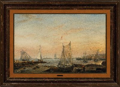 26867147k - Nachfolger: Fitz Hugh Lane (1804-1865), Maler der Hudson River School, Hafenbecken mit ...