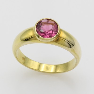Image 26867173 - Ring mit Turmalin, GG 585/000, rosa Turmalin in glatter Fassung ca. 1.1 ct, RW ca. 60 ...