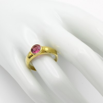 26867173a - Ring mit Turmalin, GG 585/000, rosa Turmalin in glatter Fassung ca. 1.1 ct, RW ca. 60 ...