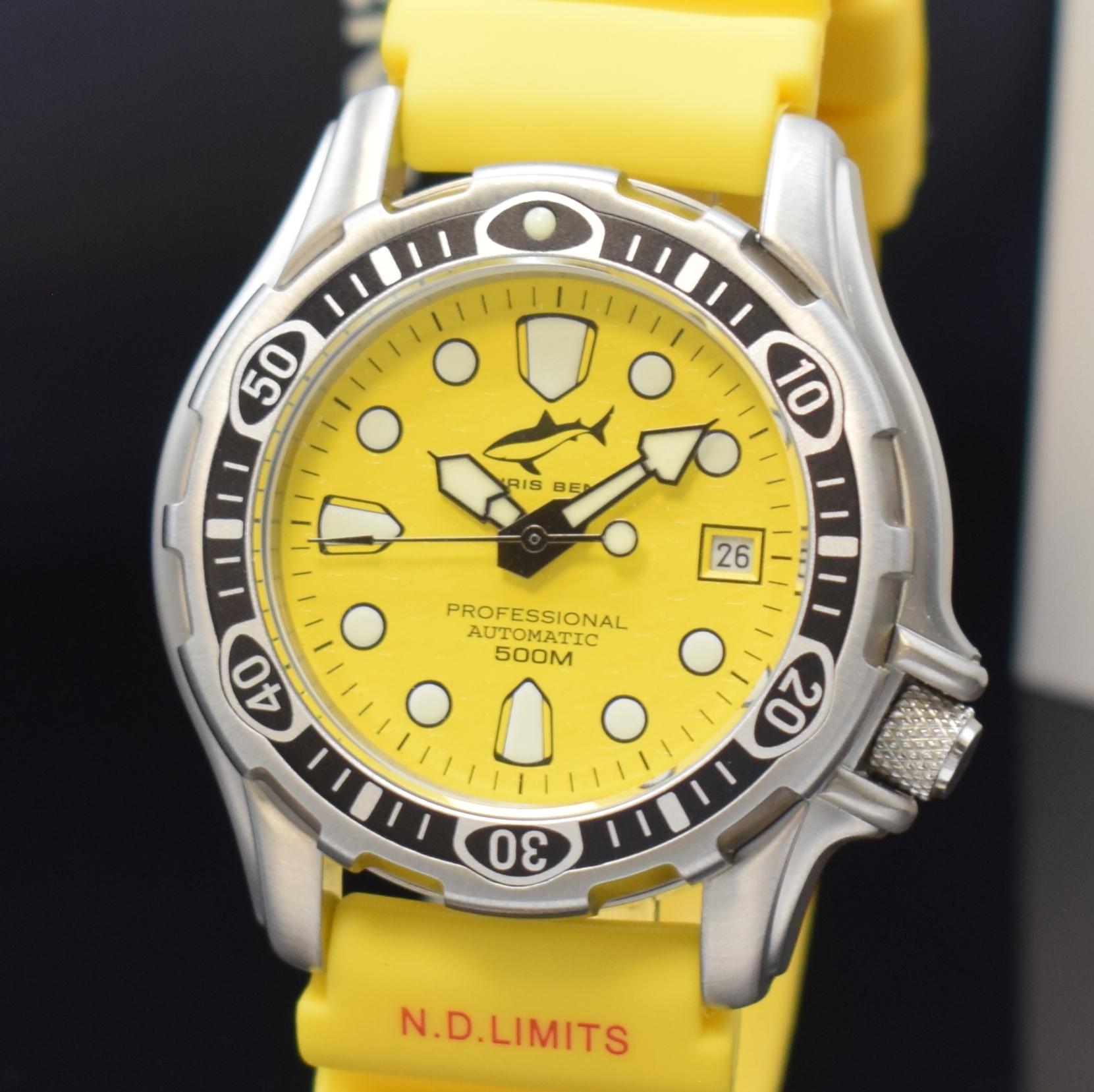 Detail a: CHRIS BENZ Deep 500M Taucherarmbanduhr, Automatik, Edelstahlgeh. inkl. orig. Kautschukband m. Dornschl., Boden und Krone verschr., ab Herst. ...