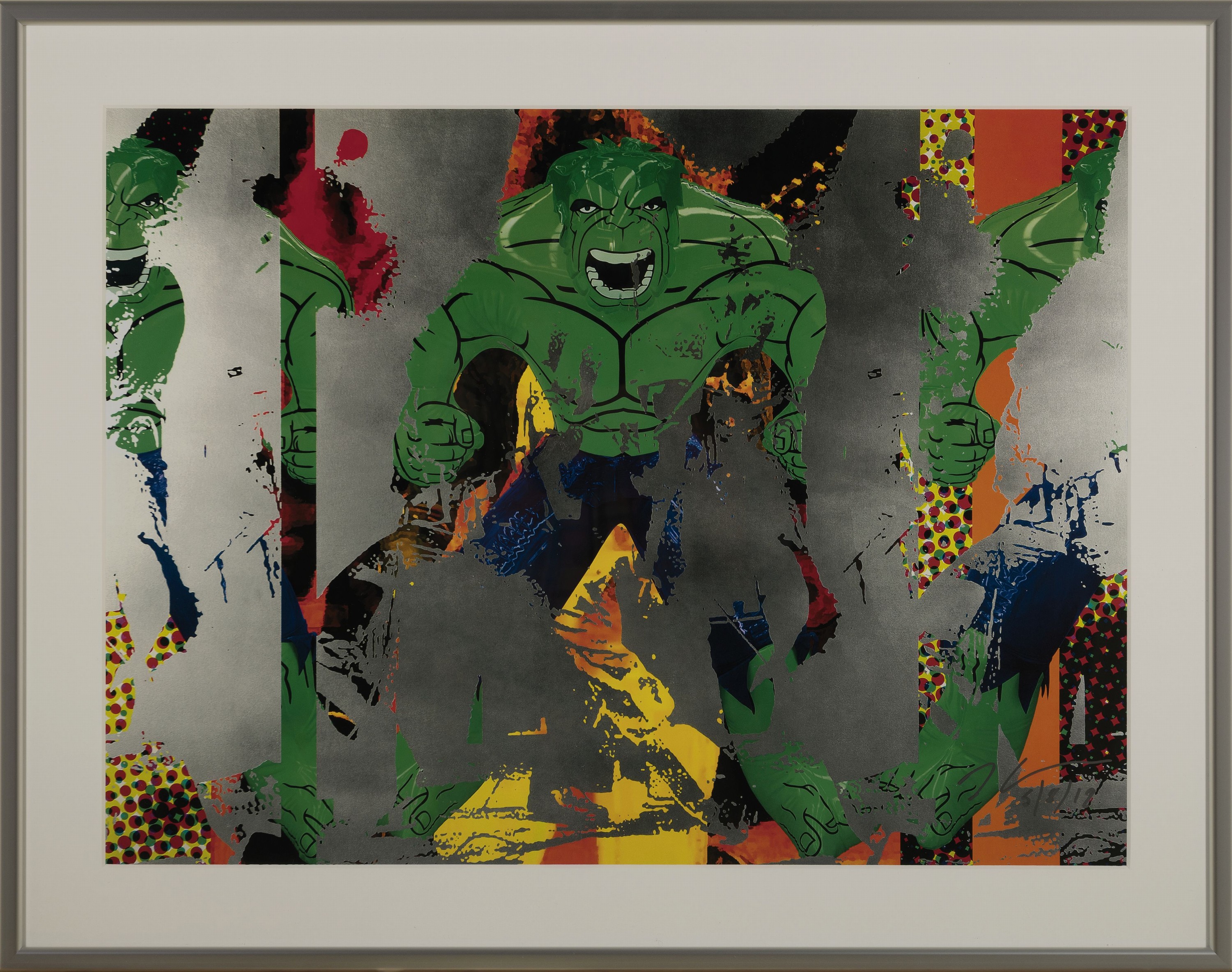 Detail k: Jeff Koons, geb. 1955, "Triple Hulk Elvis", Offsetlithografie, handsign., dat., hrsg: Astrup Fearnley Museum Oslo , unter Glas gerahmt, ...