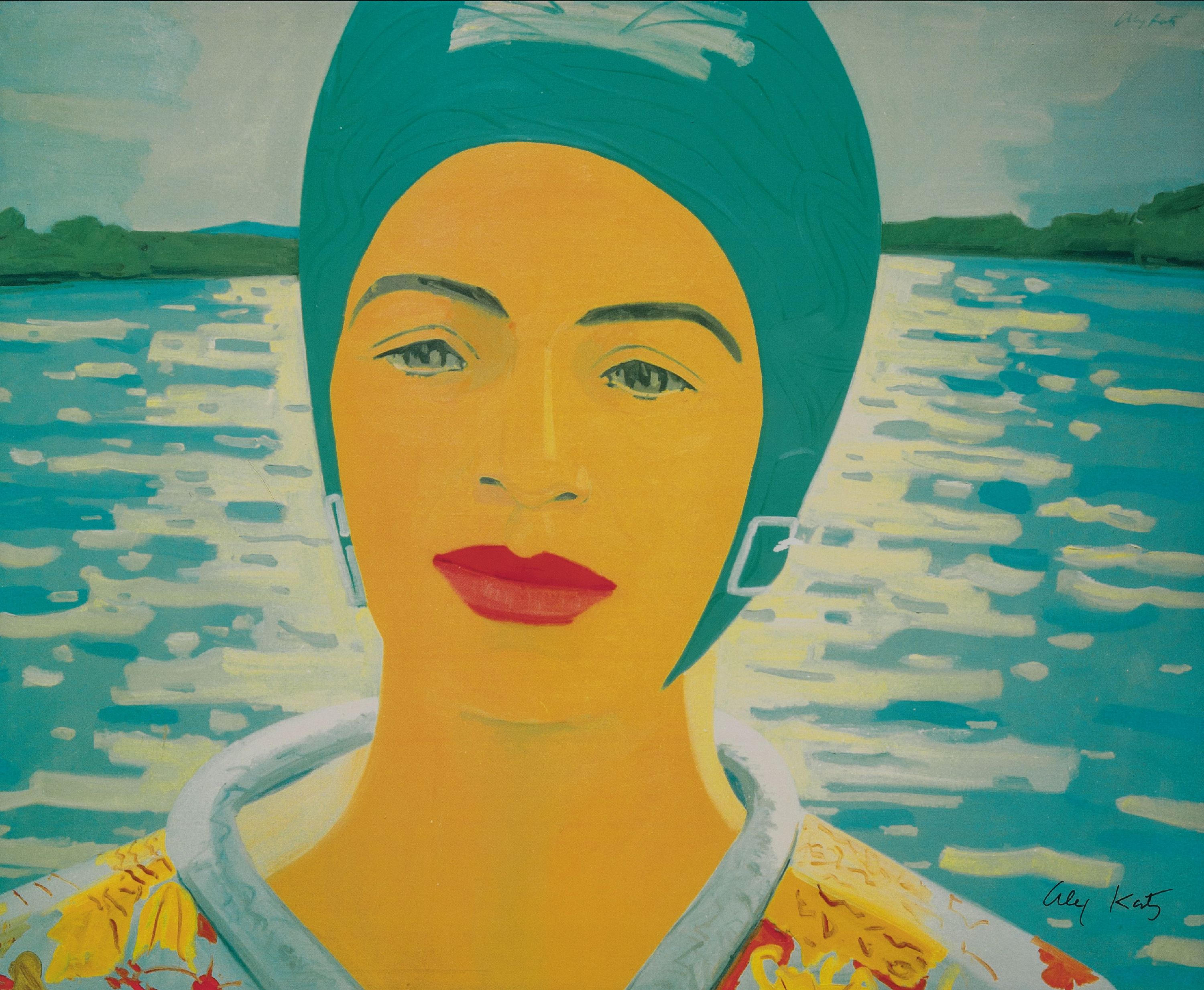 Alex Katz, geb. 1927, "Ada with Bathing Cap", Offset von 2010, Gefälligkeitssignatur rechts unten, auf unterem Blattrand bezeichnet, unter ...