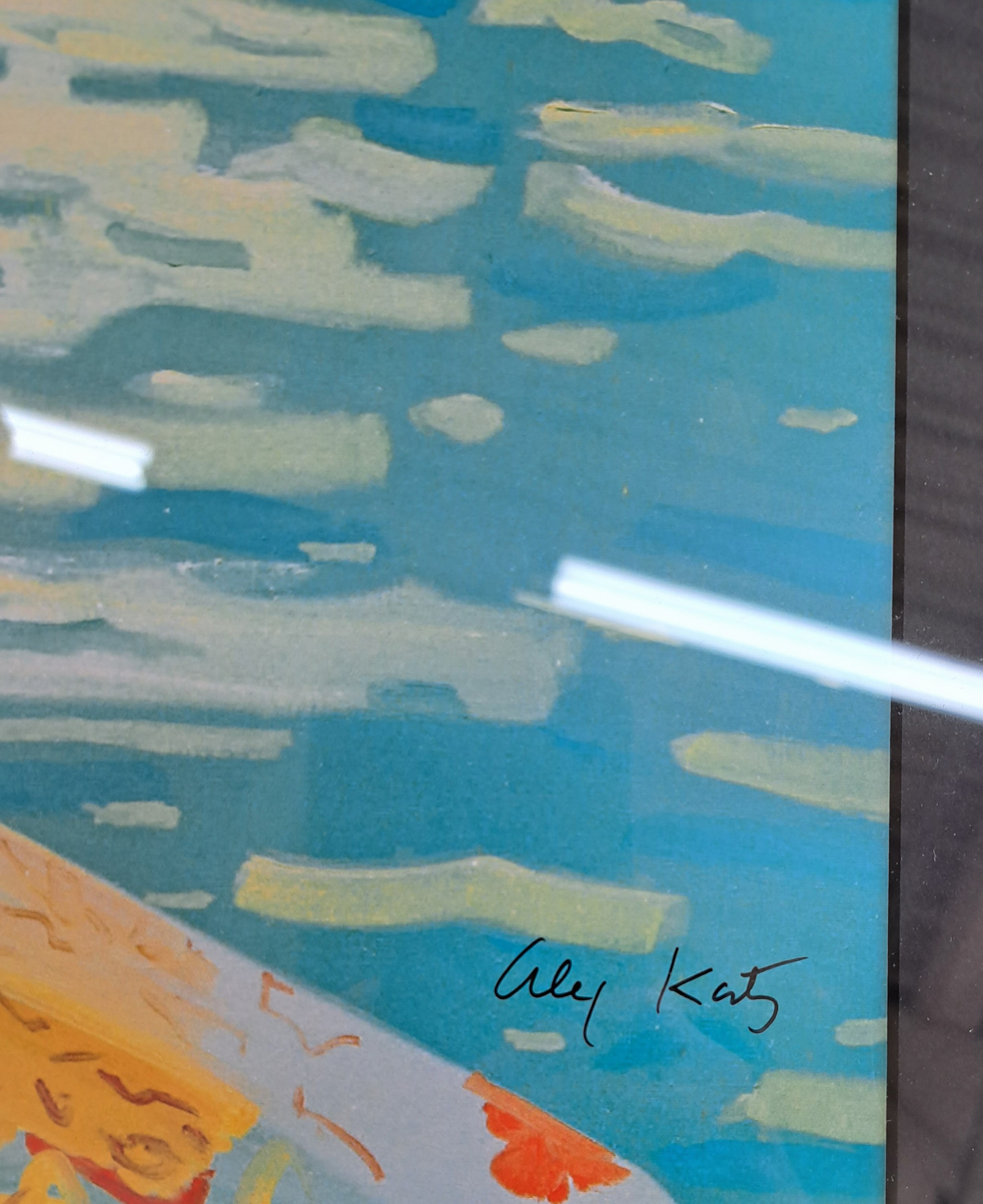 Detail a: Alex Katz, geb. 1927, "Ada with Bathing Cap", Offset von 2010, Gefälligkeitssignatur rechts unten, auf unterem Blattrand bezeichnet, unter ...