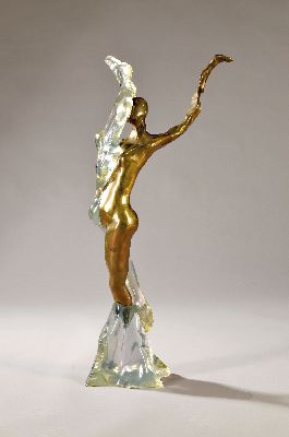 Image Yves Lohe, geb. 1947, sehr große Skulptur, sich umschlingende Akte, Bronze und ...