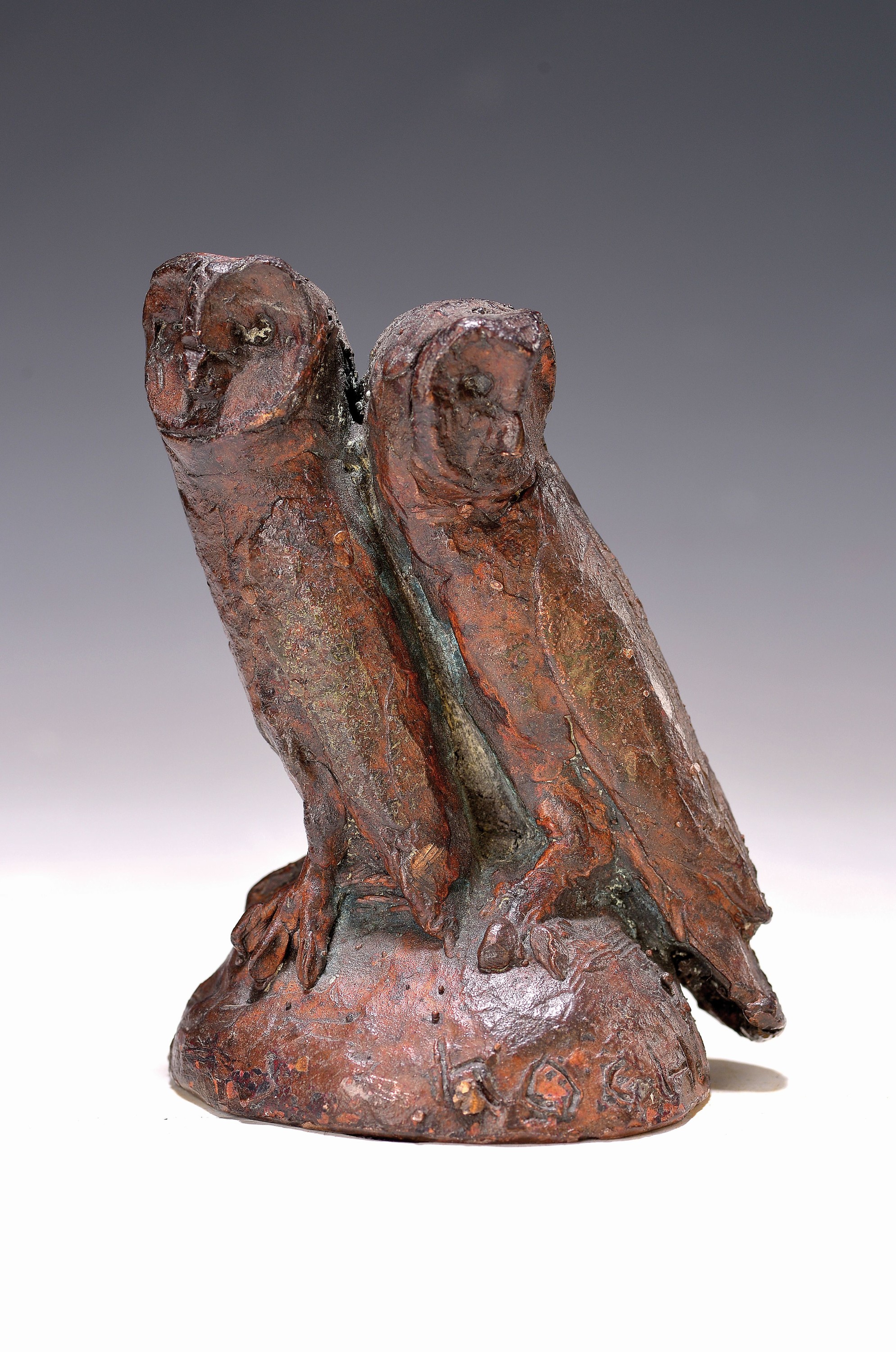 Prof. Erich Koch, 1924 Roßbach/Pfalz - 2014 München, Eulenpaar, signiert, H.c a 10.5 x 9 x 5.5 cm