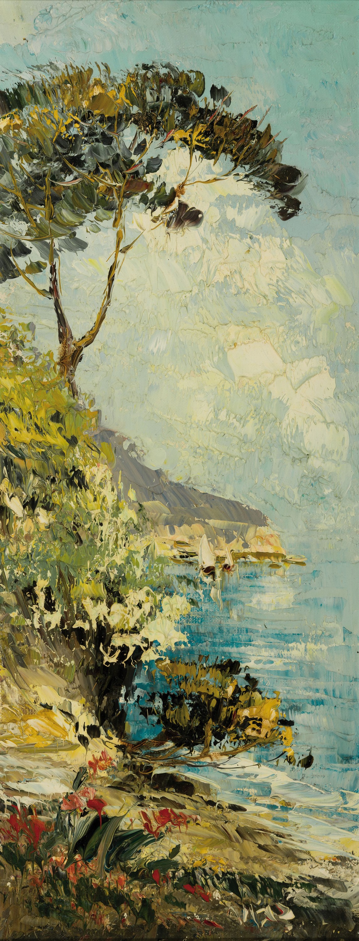 Walter Prescher van Ed, 1916 Dresden-1988 Ottendorf, 2 Gemälde in öl/Lwd, 1x Ansicht von Gandria, 1x Ansicht von Menton, beide sign., je ca. ...