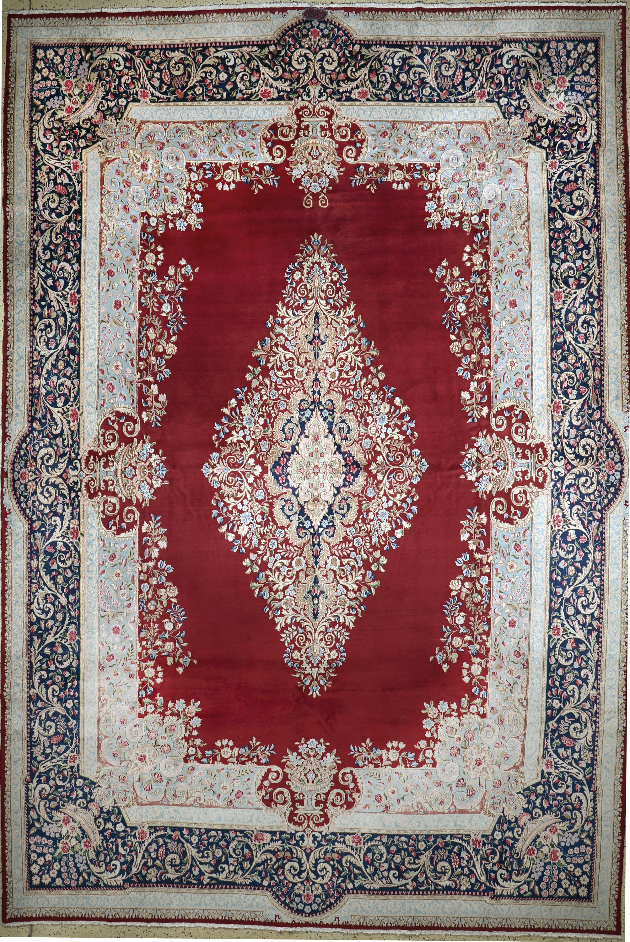 Kerman fein signiert, Persien, Mitte 20.Jhd, Wolle auf Baumwolle, ca. 442 x 300 cm,EHZ: 1-2