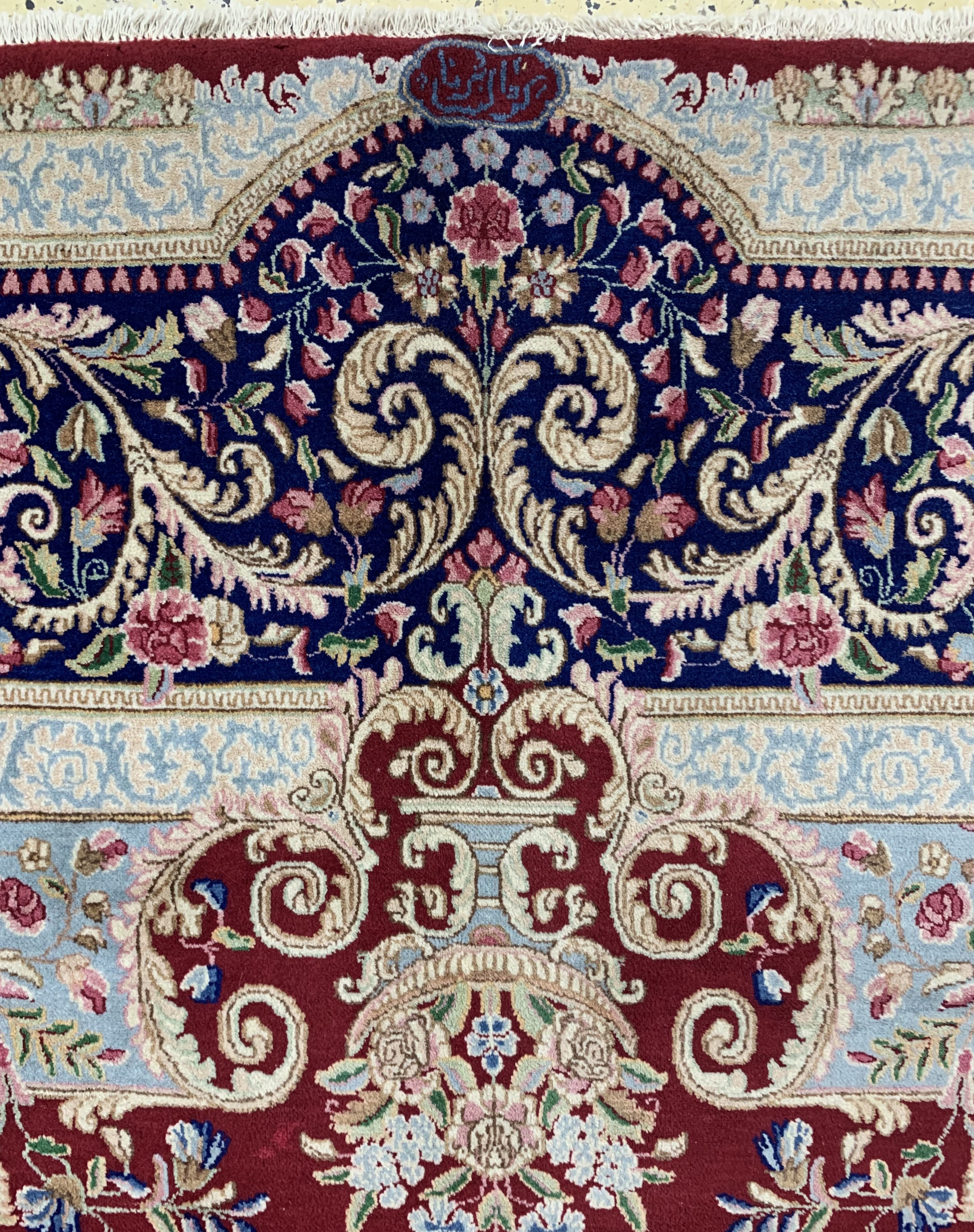 Detail e: Kerman fein signiert, Persien, Mitte 20.Jhd, Wolle auf Baumwolle, ca. 442 x 300 cm,EHZ: 1-2