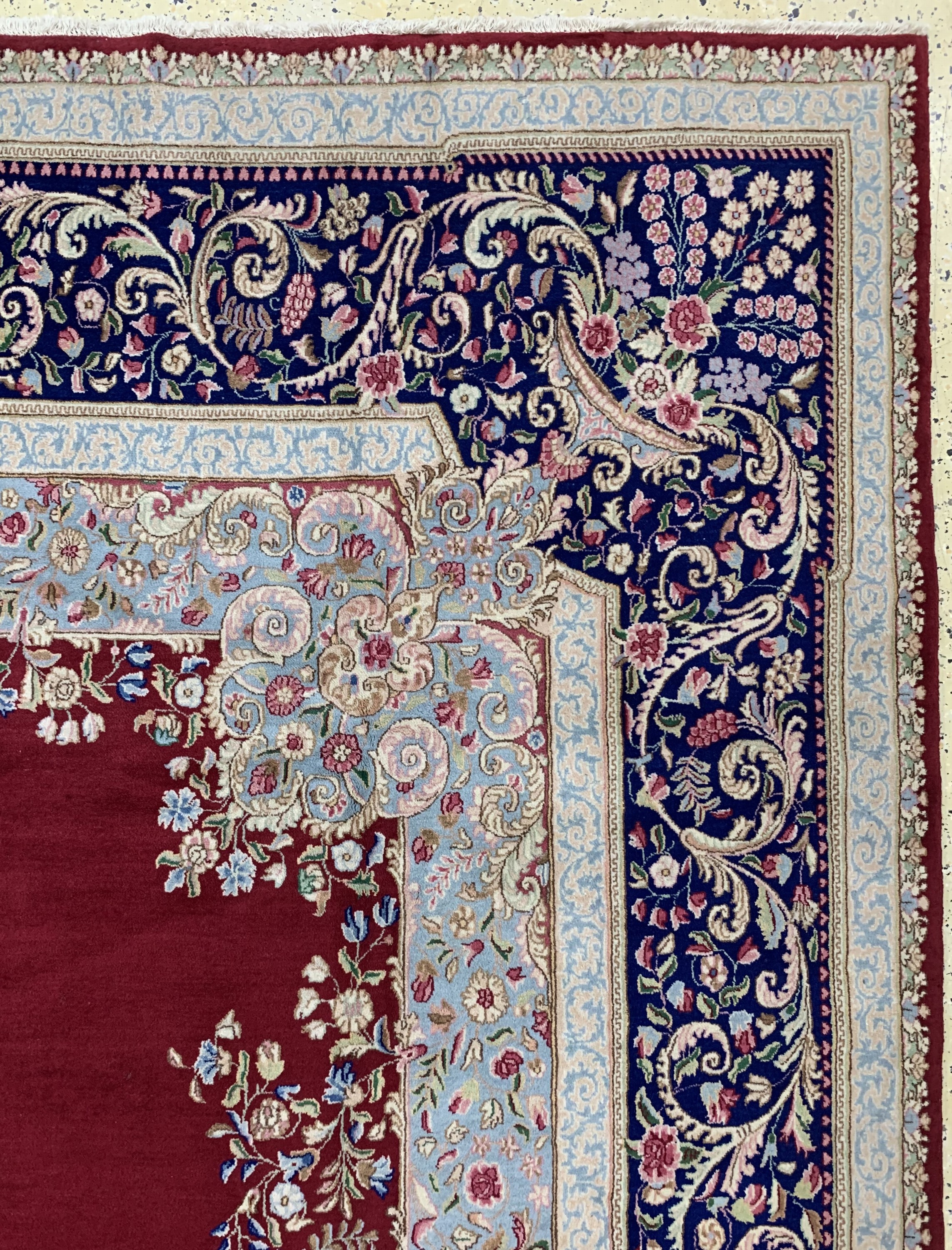 Detail f: Kerman fein signiert, Persien, Mitte 20.Jhd, Wolle auf Baumwolle, ca. 442 x 300 cm,EHZ: 1-2