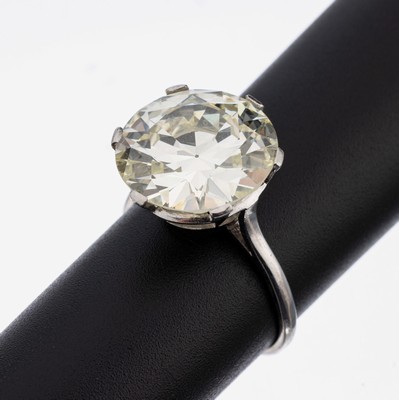 Image 26868765 - 18 kt Gold Brillant-Ring, WG 750/000, Brillant 9.38 ct get.(N,O)-very light Yellow/ ...