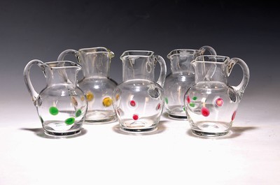 Image 26868777 - 11 Glaskännchen/Weinkännchen, wohl von Poschiger, 20. Jh., farbloses, Glas, ...