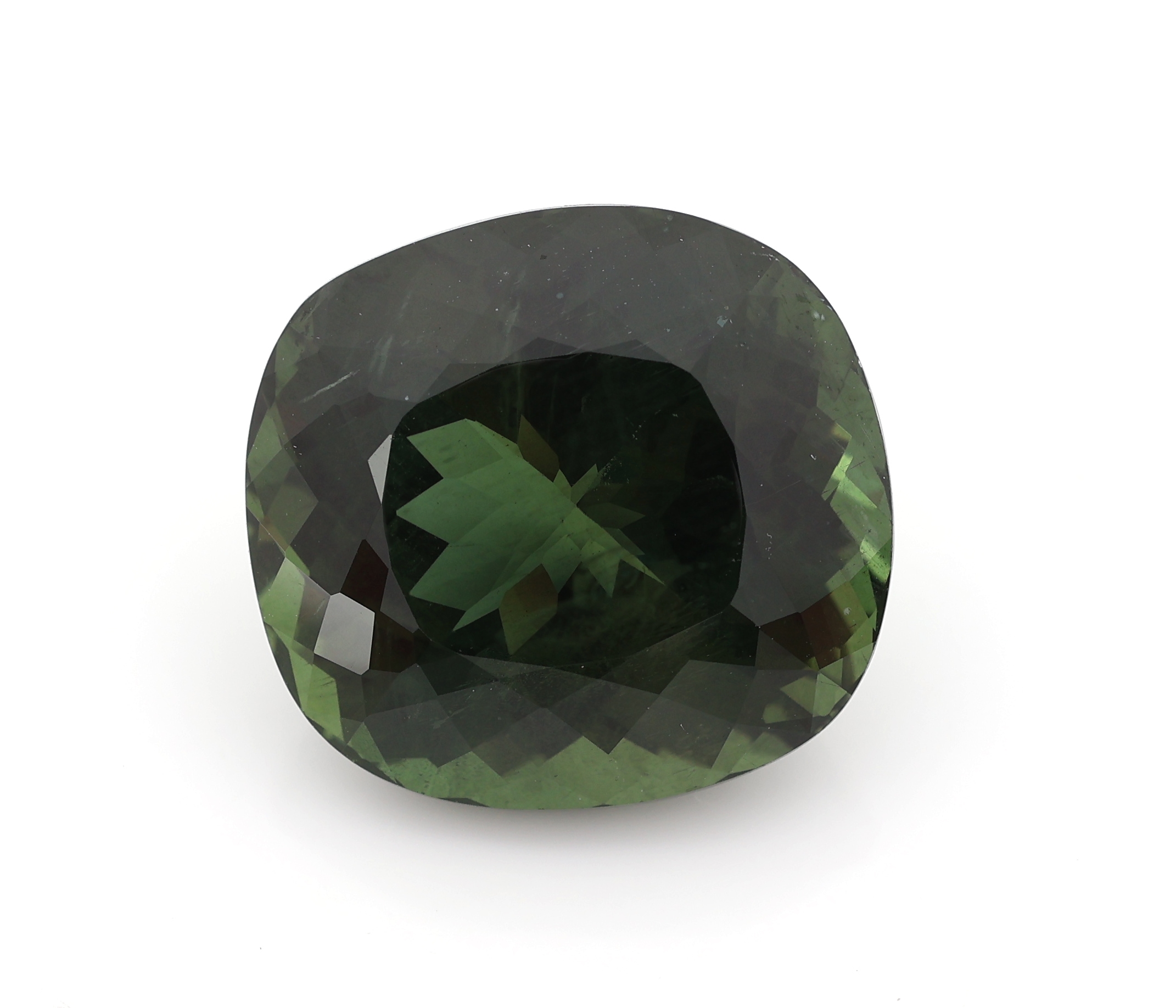 Loser Grüner Apatit ca. 21.7 ct, facett. Kissenschliff, Forest Green, ca. 17.5 x 16.4 x11.4 mm