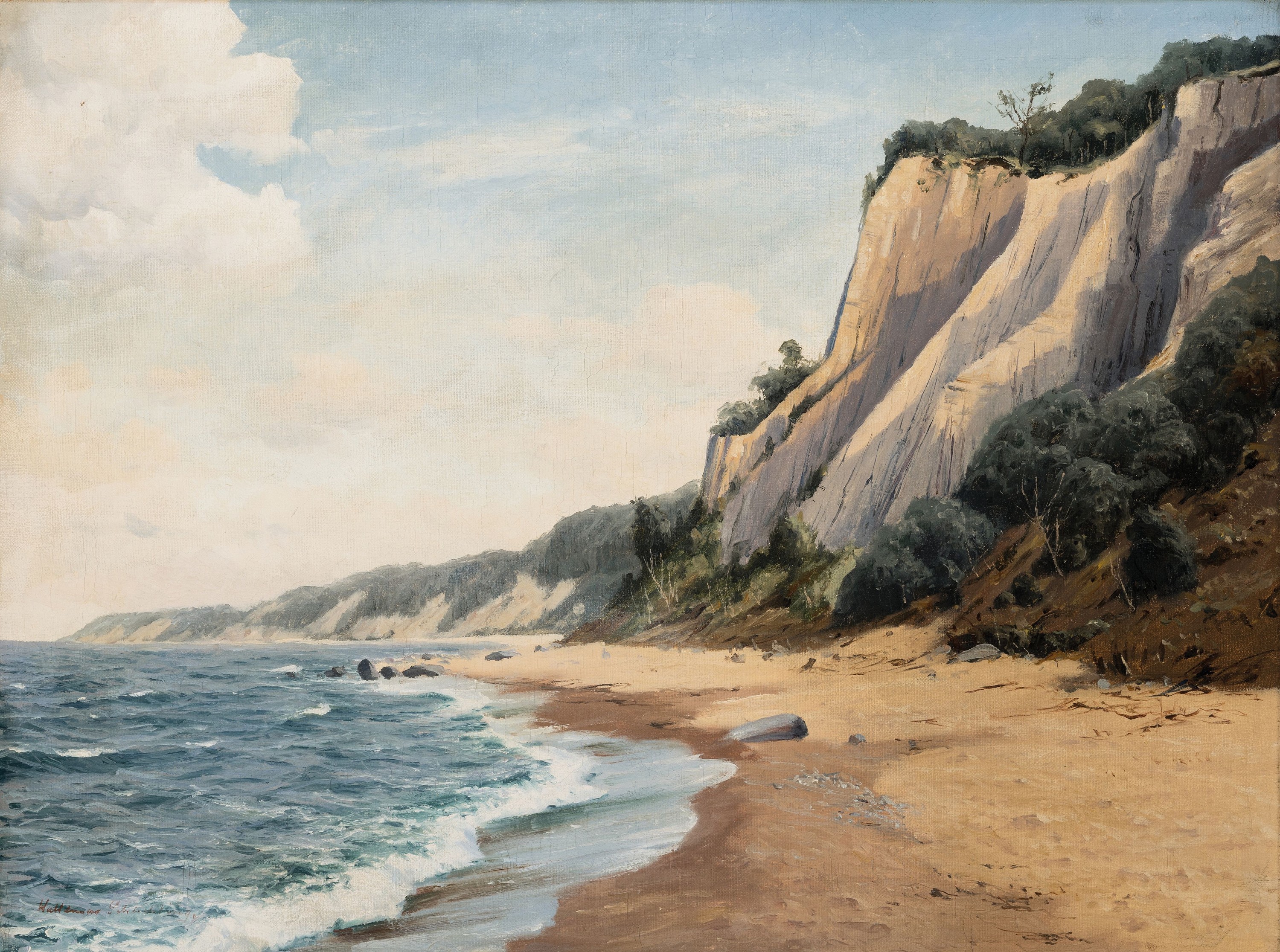 Waldemar Schlichting, 1896 Berlin-1970, Küstenlandschaft auf Rügen, Öl/Lwd, links unten sign., ca. 60x80cm, R. ca. 73x93cm