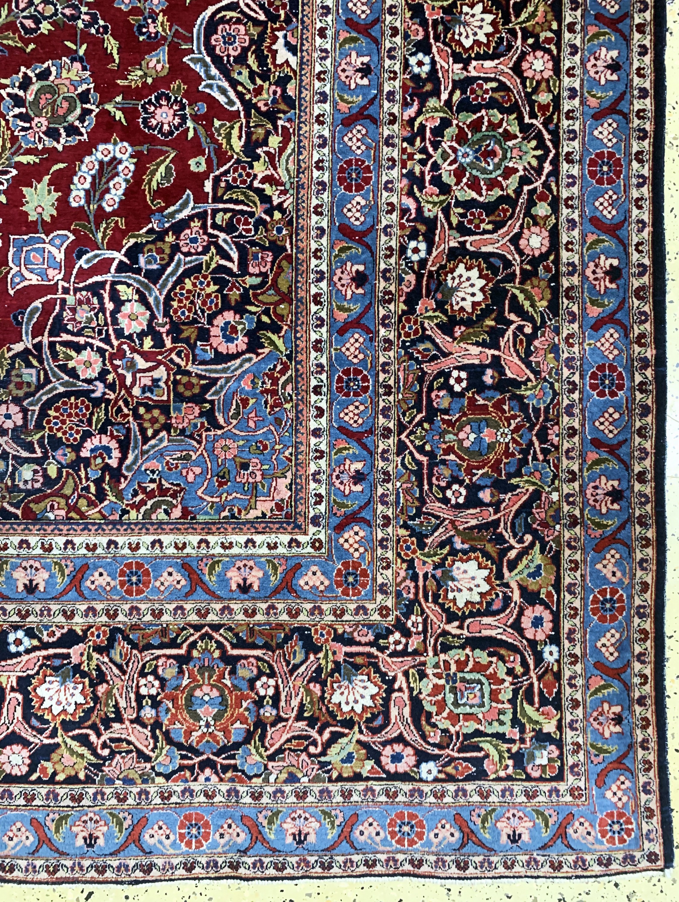 Detail a: Keschan alt fein, Persien, Anfang 20.Jhd, Wolle auf Baumwolle, ca. 410 x 315 cm, EHZ: 3