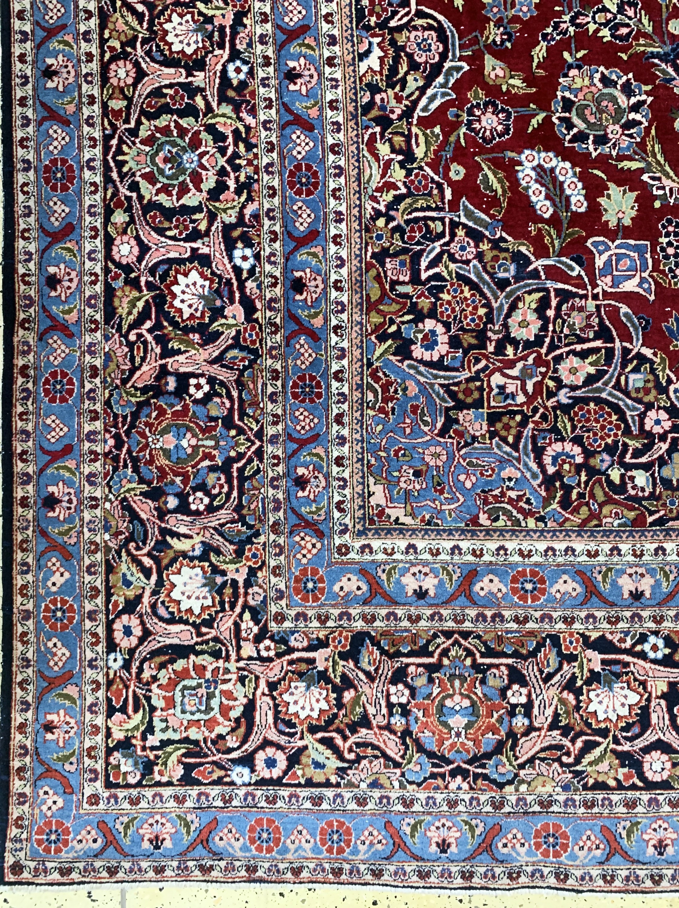 Detail b: Keschan alt fein, Persien, Anfang 20.Jhd, Wolle auf Baumwolle, ca. 410 x 315 cm, EHZ: 3