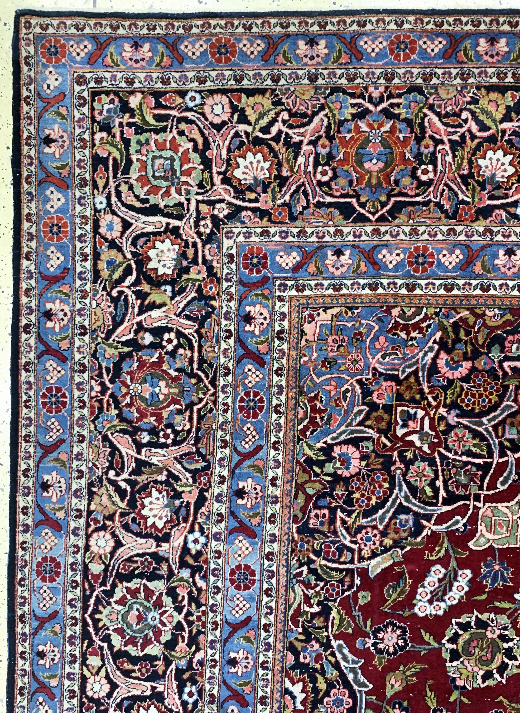 Detail d: Keschan alt fein, Persien, Anfang 20.Jhd, Wolle auf Baumwolle, ca. 410 x 315 cm, EHZ: 3