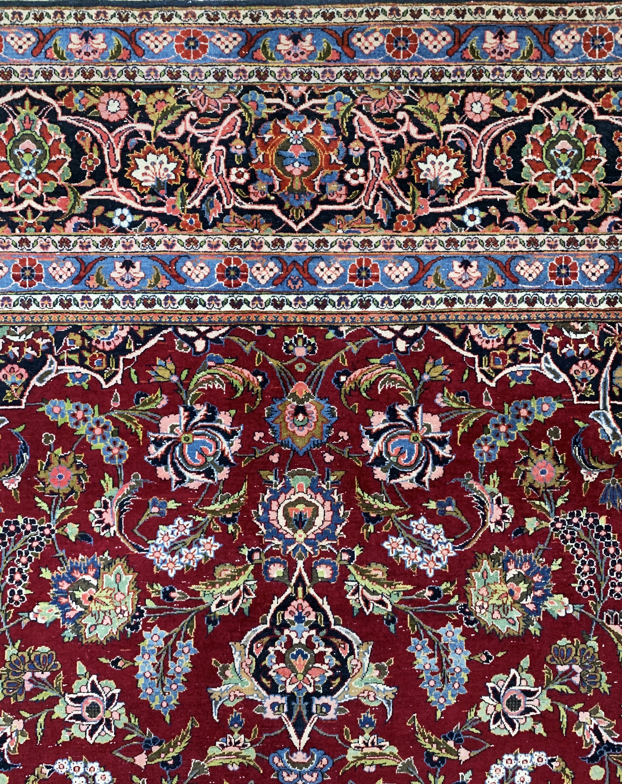 Detail e: Keschan alt fein, Persien, Anfang 20.Jhd, Wolle auf Baumwolle, ca. 410 x 315 cm, EHZ: 3
