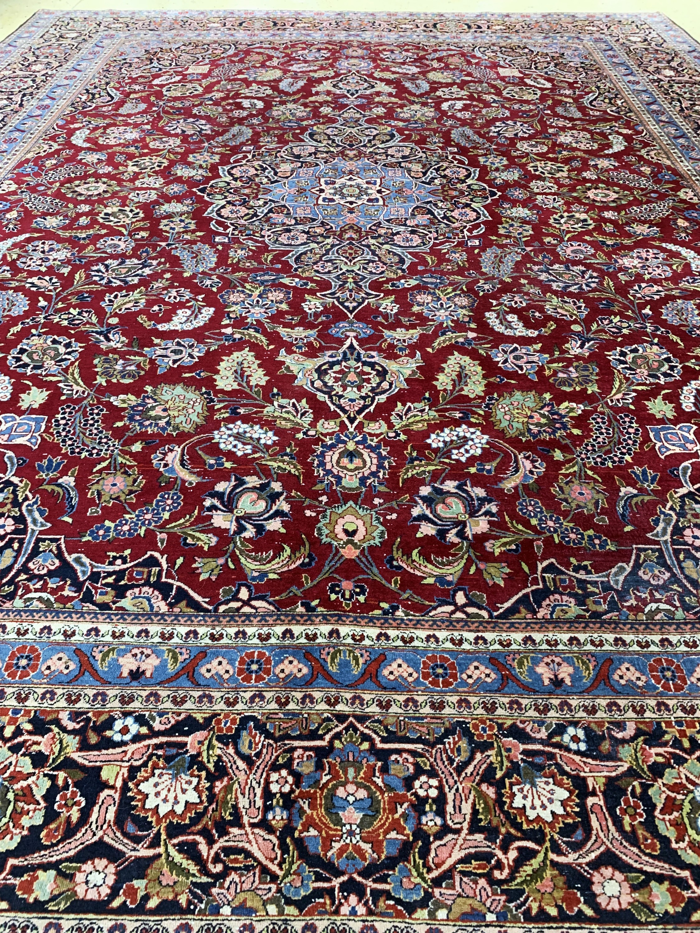 Detail g: Keschan alt fein, Persien, Anfang 20.Jhd, Wolle auf Baumwolle, ca. 410 x 315 cm, EHZ: 3