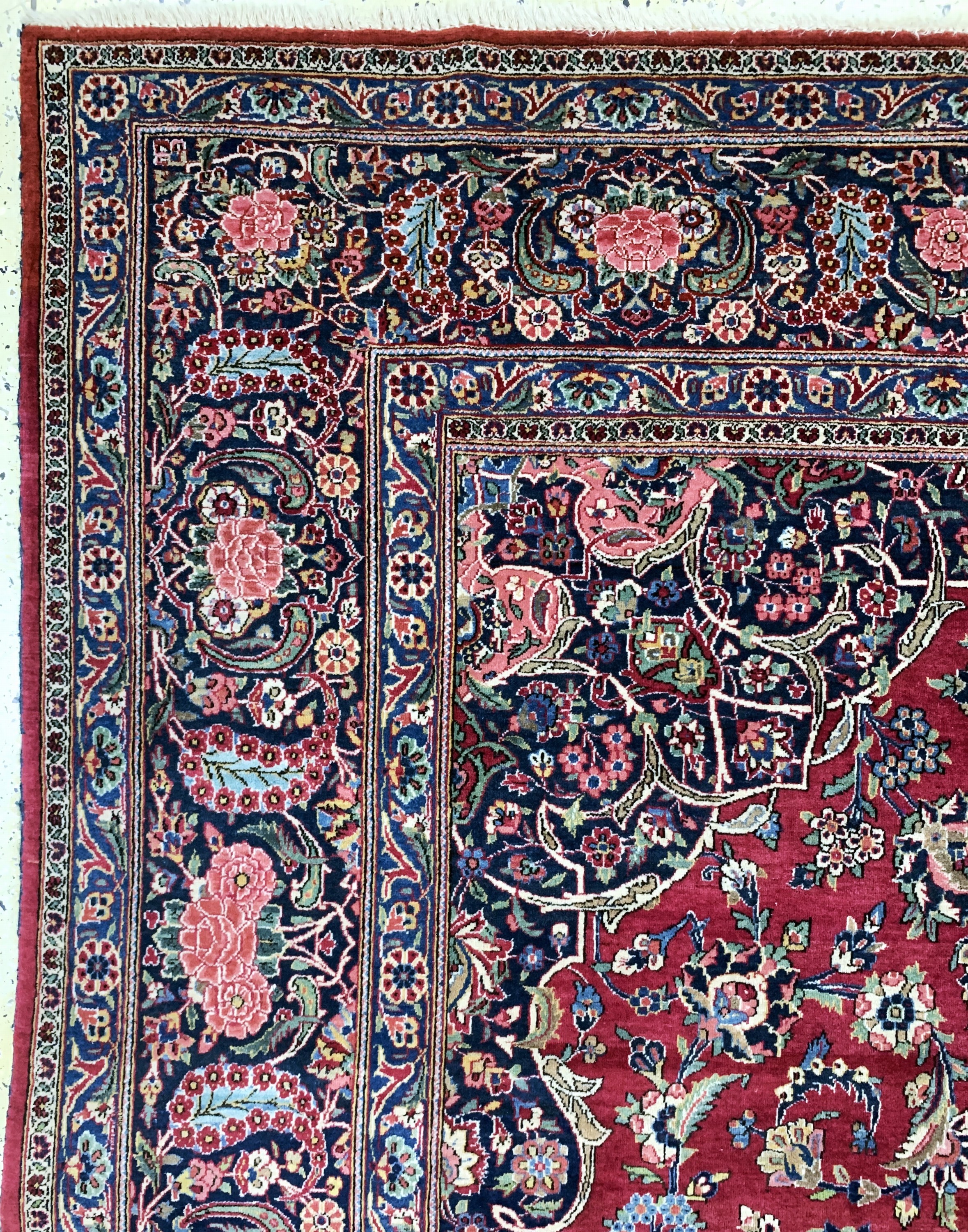 Detail d: Keschan alt fein, Persien, Anfang 20.Jhd, Wolle auf Baumwolle, ca. 367 x 279 cm, EHZ: 2