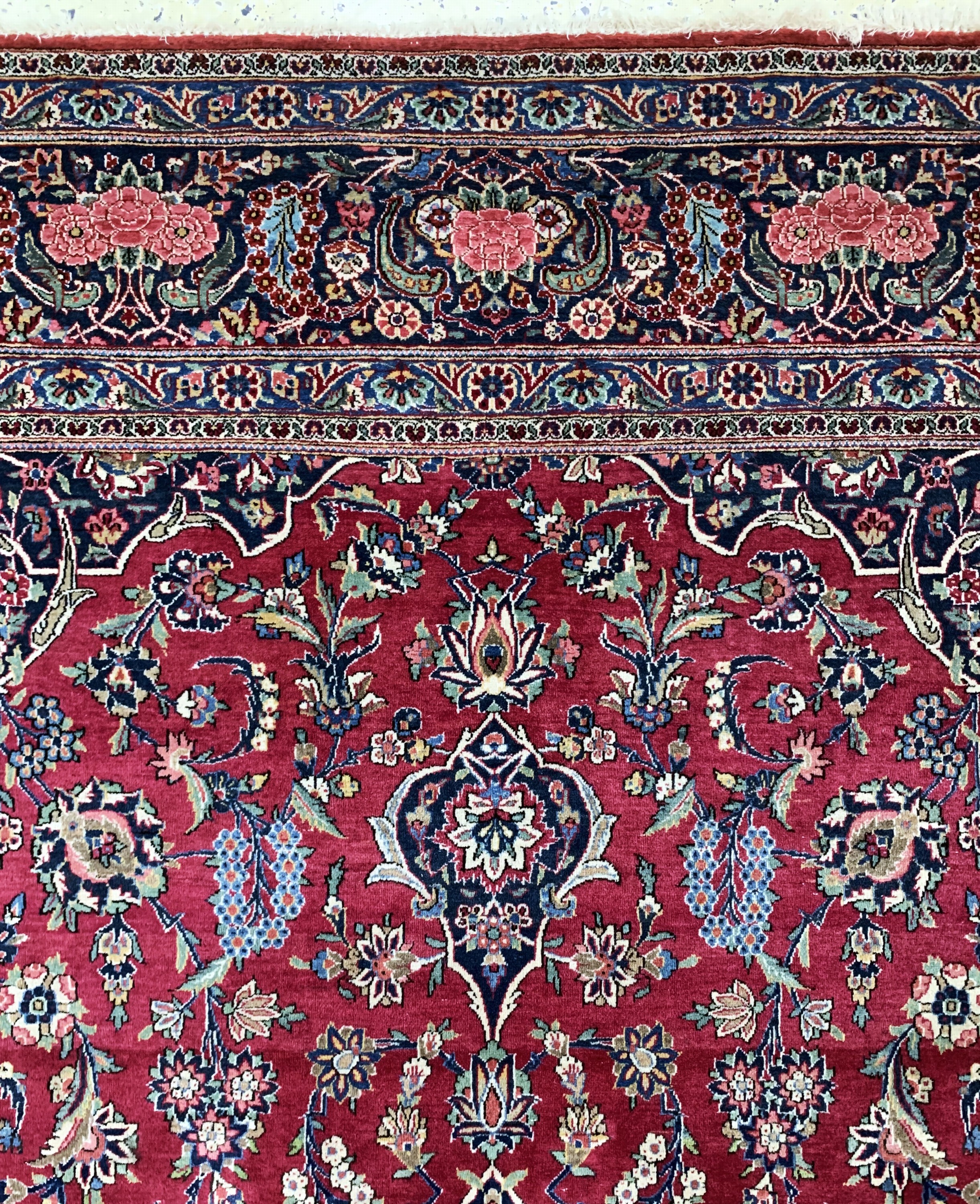 Detail e: Keschan alt fein, Persien, Anfang 20.Jhd, Wolle auf Baumwolle, ca. 367 x 279 cm, EHZ: 2