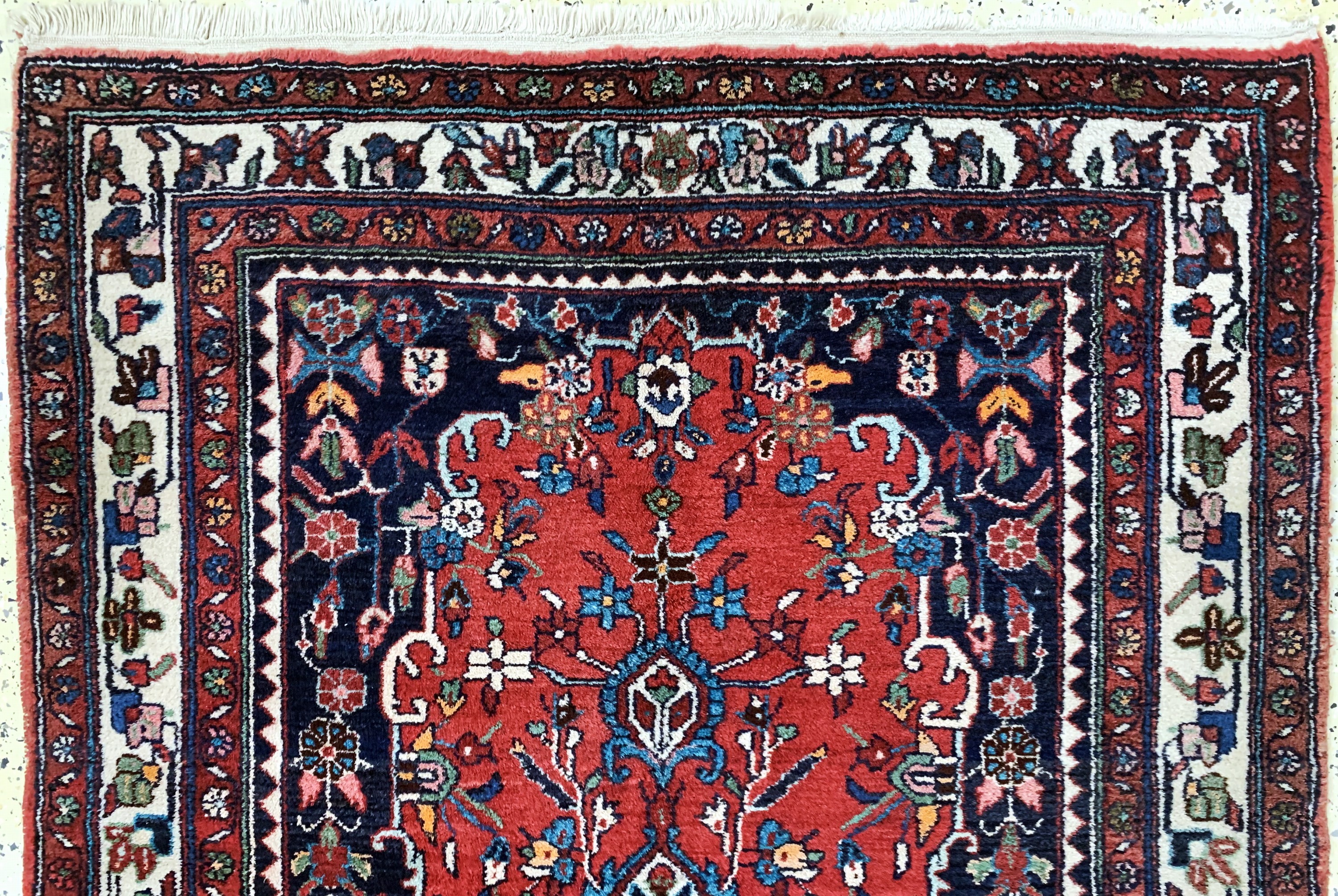 Detail a: Hamadan, Persien, Mitte 20.Jhd, Wolle auf Baumwolle, ca. 200 x 130 cm, EHZ: 2