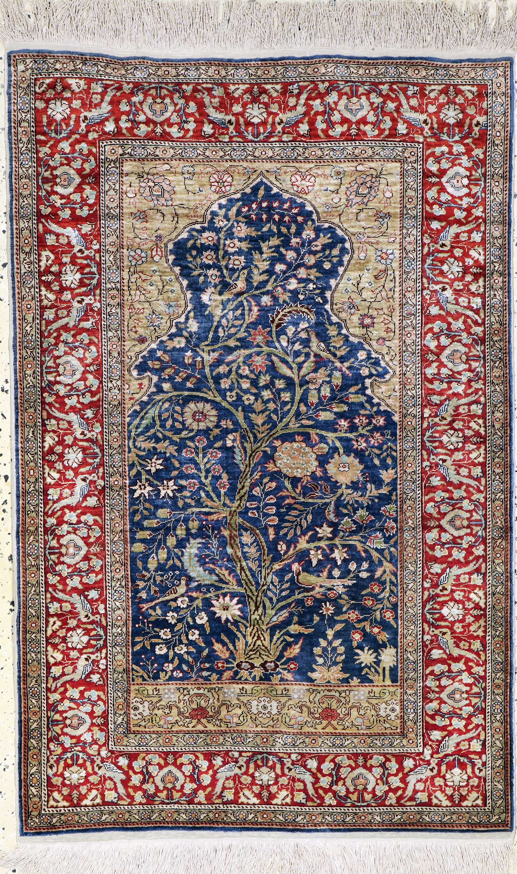 Seiden Kayseri, Türkei, Mitte 20.Jhd, reineNaturseide, ca. 118 x 77 cm, EHZ: 2