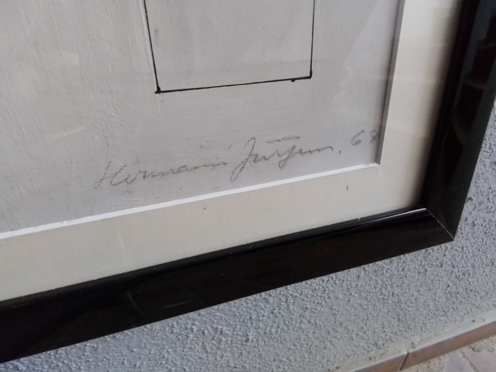 Detail a: Hermann Jürgens, 1914 Heidelberg-1967 Homburg/Saar, Franz von Assisi und die Vögel, orig. Künstlerentwurf der Außenfassade des Kreiskrankenhauses ...