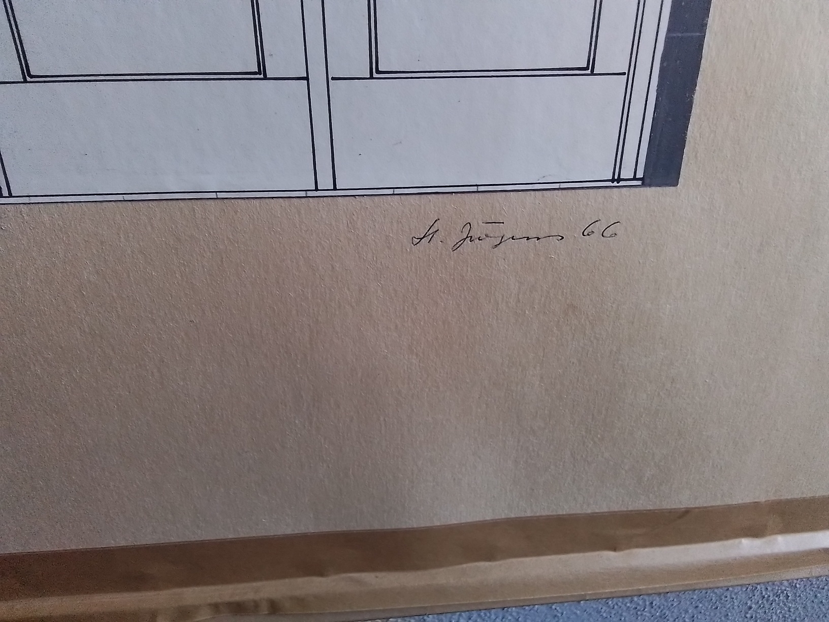 Detail e: Hermann Jürgens, 1914 Heidelberg-1967 Homburg/Saar, orig. Künstlerentwurf der Realschule Edenkoben Wandgestaltung Pausenhalle Ostseite, ...