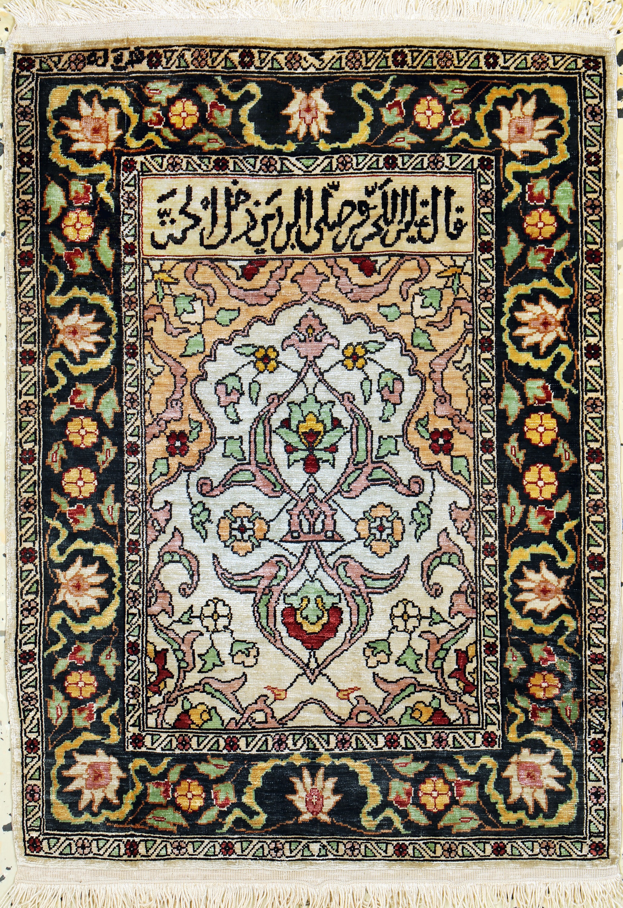 Hereke Seide, Türkei, Mitte 20.Jhd, reine Naturseide, ca. 54 x 40 cm, EHZ: 2
