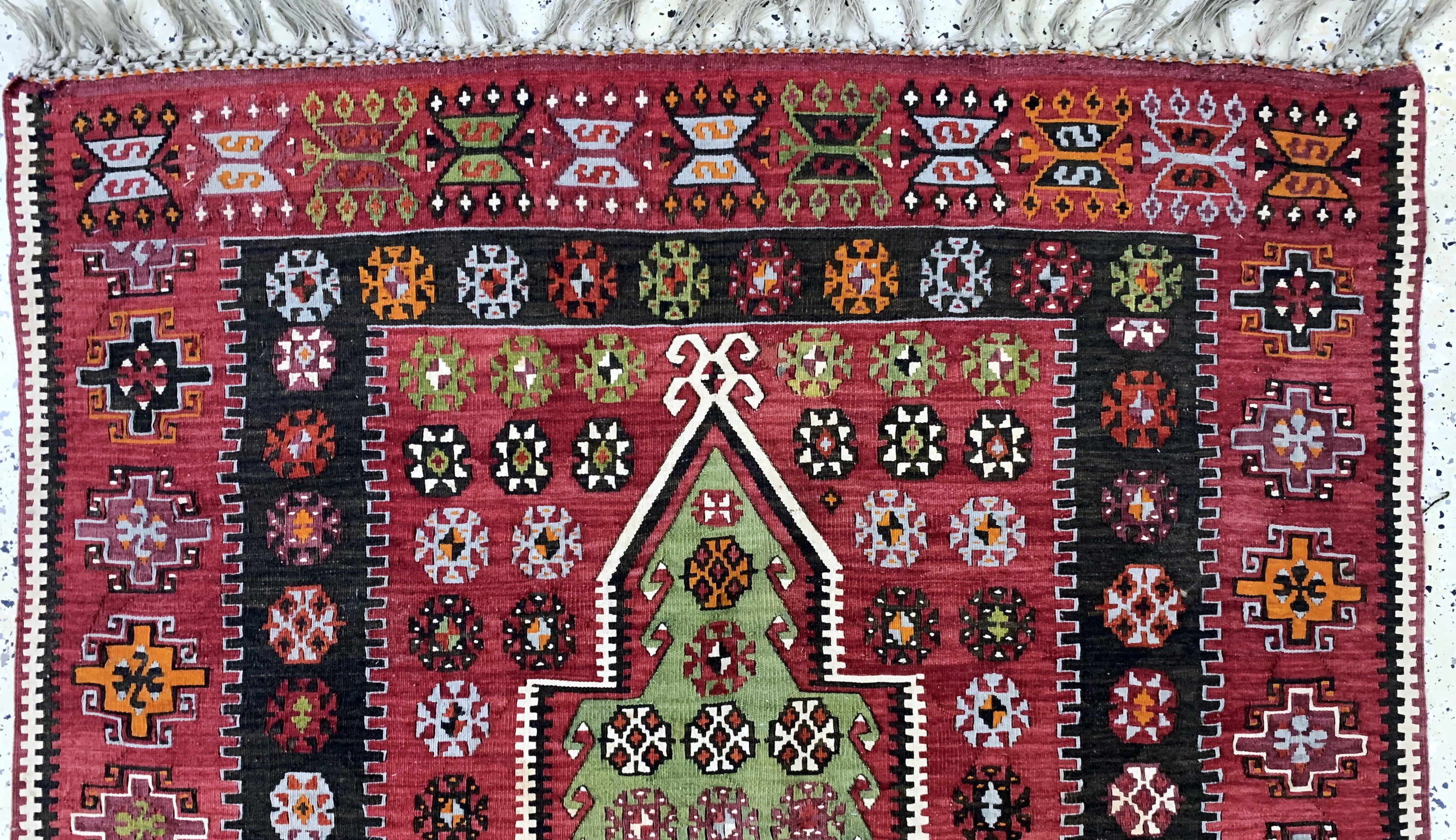 Detail a: Anatol Kelim, Türkei, Anfang 20.Jhd, Wolle auf Wolle, ca. 204 x 130 cm, EHZ: 2